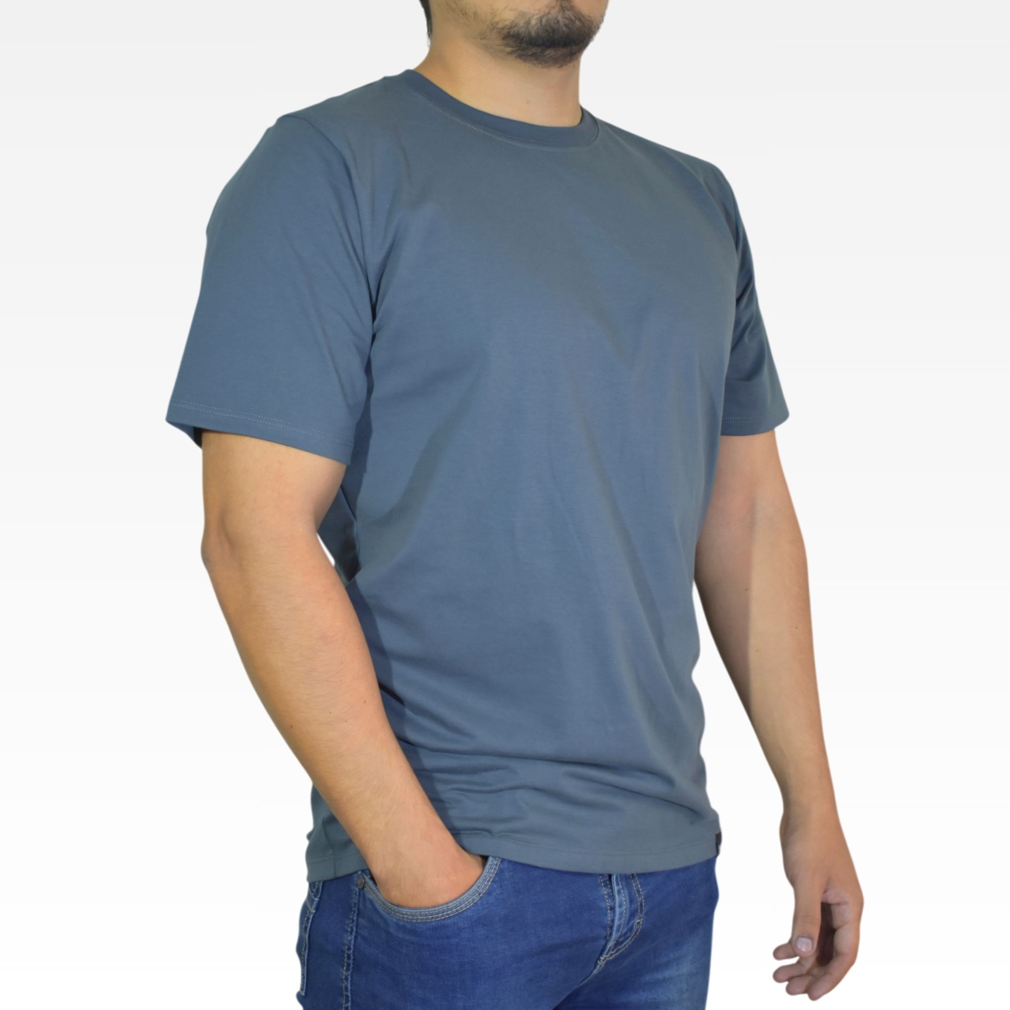 POLO HOMBRE CASUAL ALGODÓN PERUANO REGULAR FIT AZUL ACERO YONISTERS CLOTHING - 1