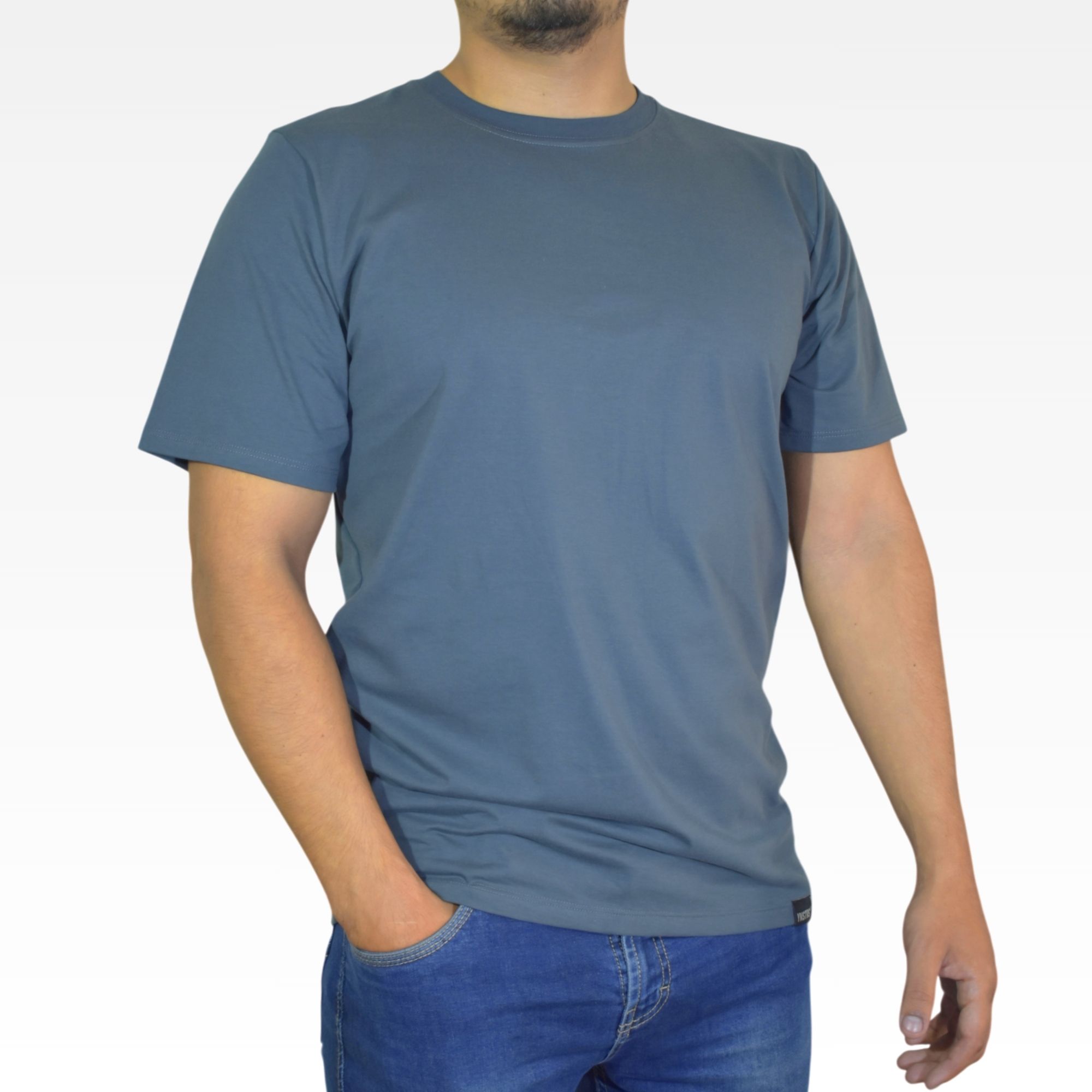POLO HOMBRE CASUAL ALGODÓN PERUANO REGULAR FIT AZUL ACERO YONISTERS CLOTHING - 2
