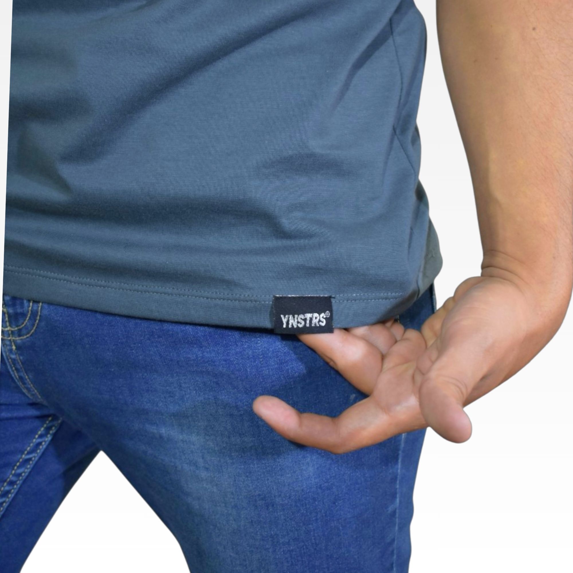 POLO HOMBRE CASUAL ALGODÓN PERUANO REGULAR FIT AZUL ACERO YONISTERS CLOTHING - 4