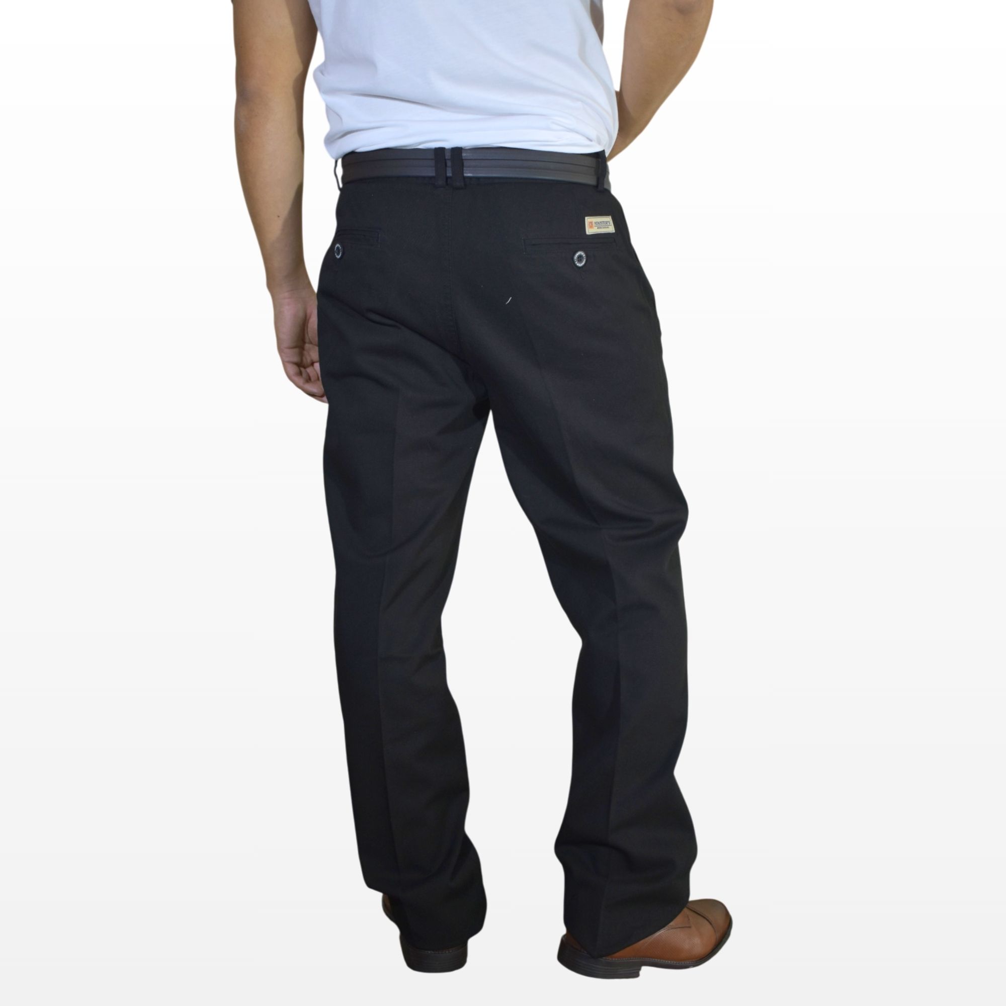 PANTALÓN HOMBRE DE VESTIR 100% DRILL NEGRO FIT CLÁSICO YONISTERS - 4