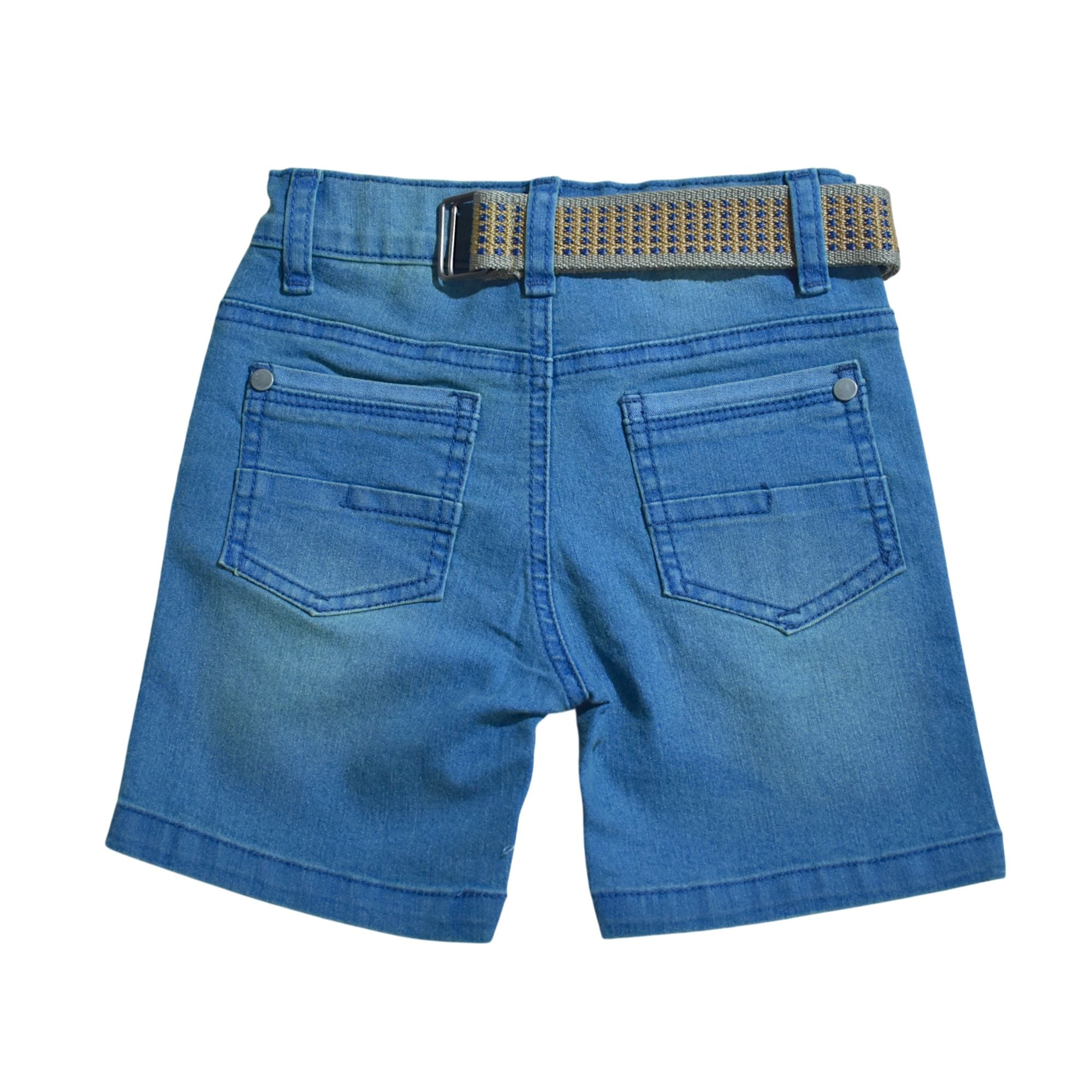 SHORT NIÑO CASUAL JEAN DENIM CELESTE MAIZ YONISTERS FIT STRECHT - 3