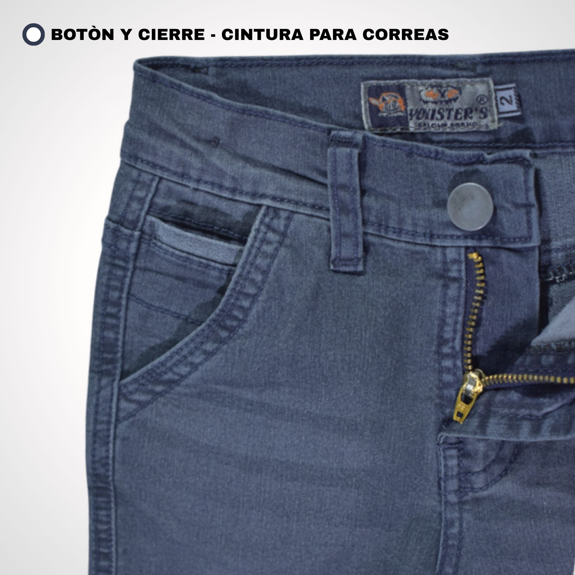 SHORT NIÑO CASUAL JEAN DENIM GRIS AZULADO YONISTERS FIT STRECHT - 3
