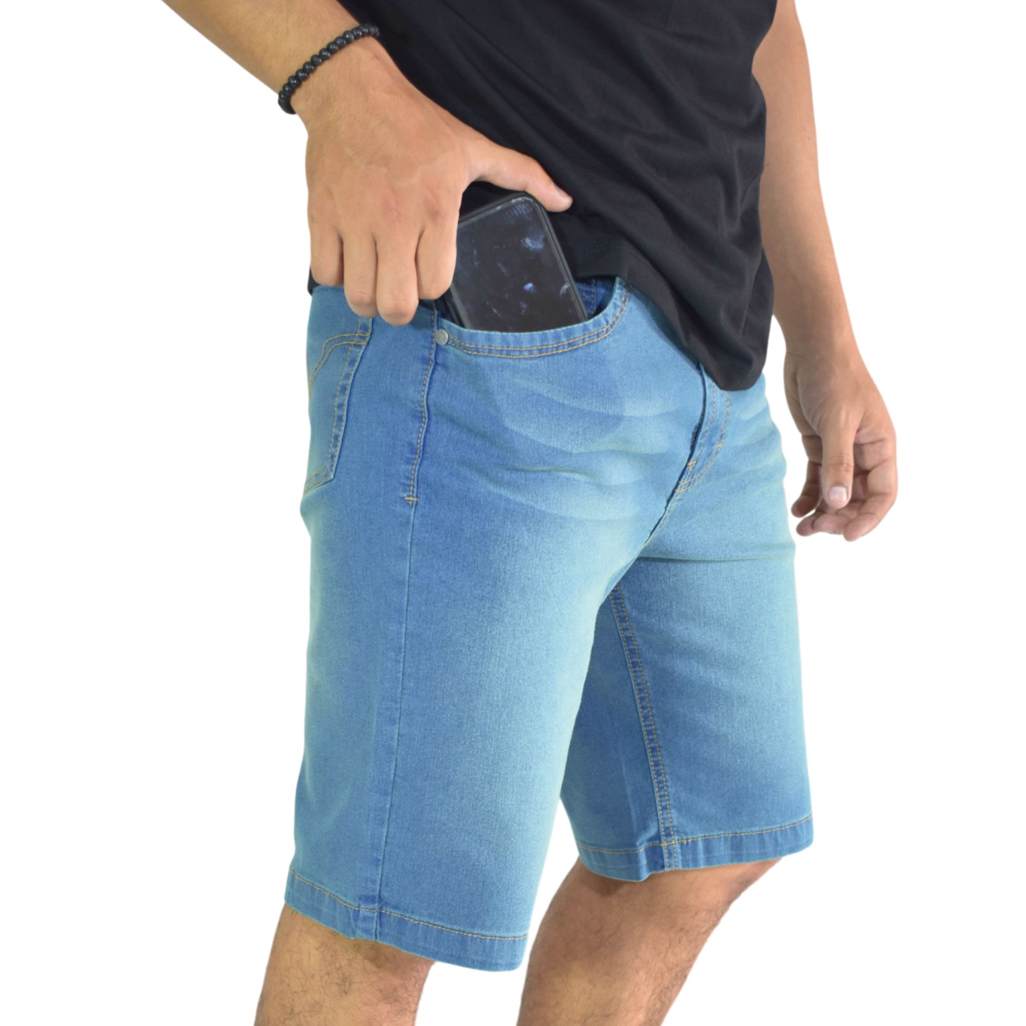 SHORT JEAN HOMBRE CASUAL DENIM CELESTE MAÌZ YONISTERS FIT STRETCH - 2