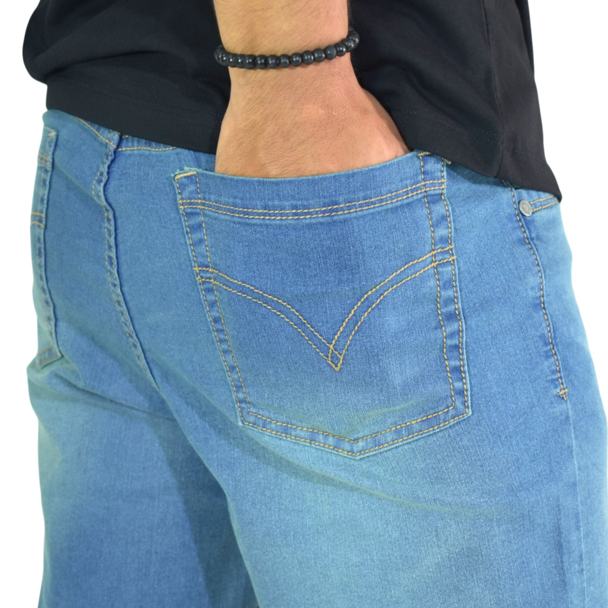 SHORT JEAN HOMBRE CASUAL DENIM CELESTE MAÌZ YONISTERS FIT STRETCH - 5