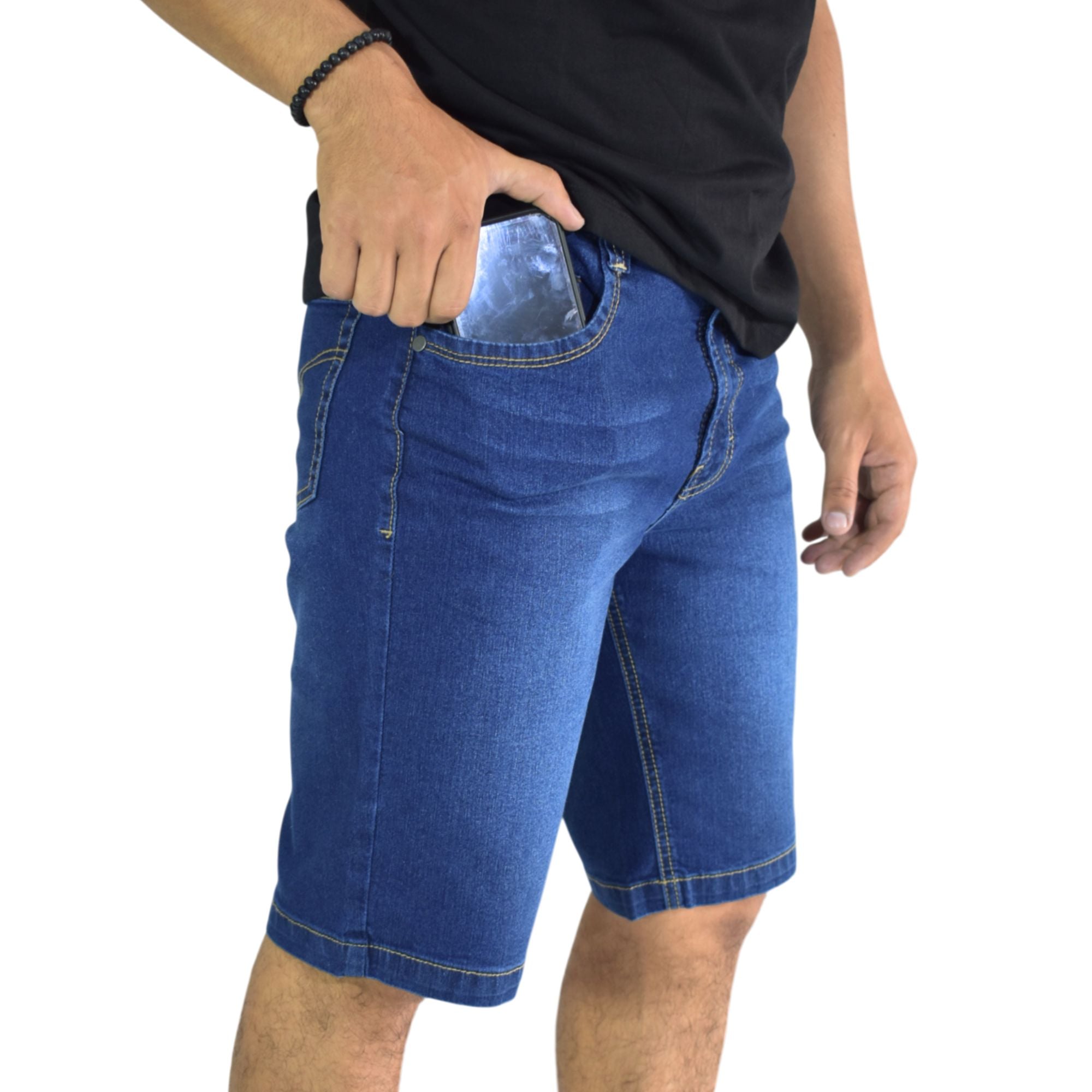 SHORT JEAN HOMBRE CASUAL DENIM AZUL YONISTERS FIT STRETCH - 2