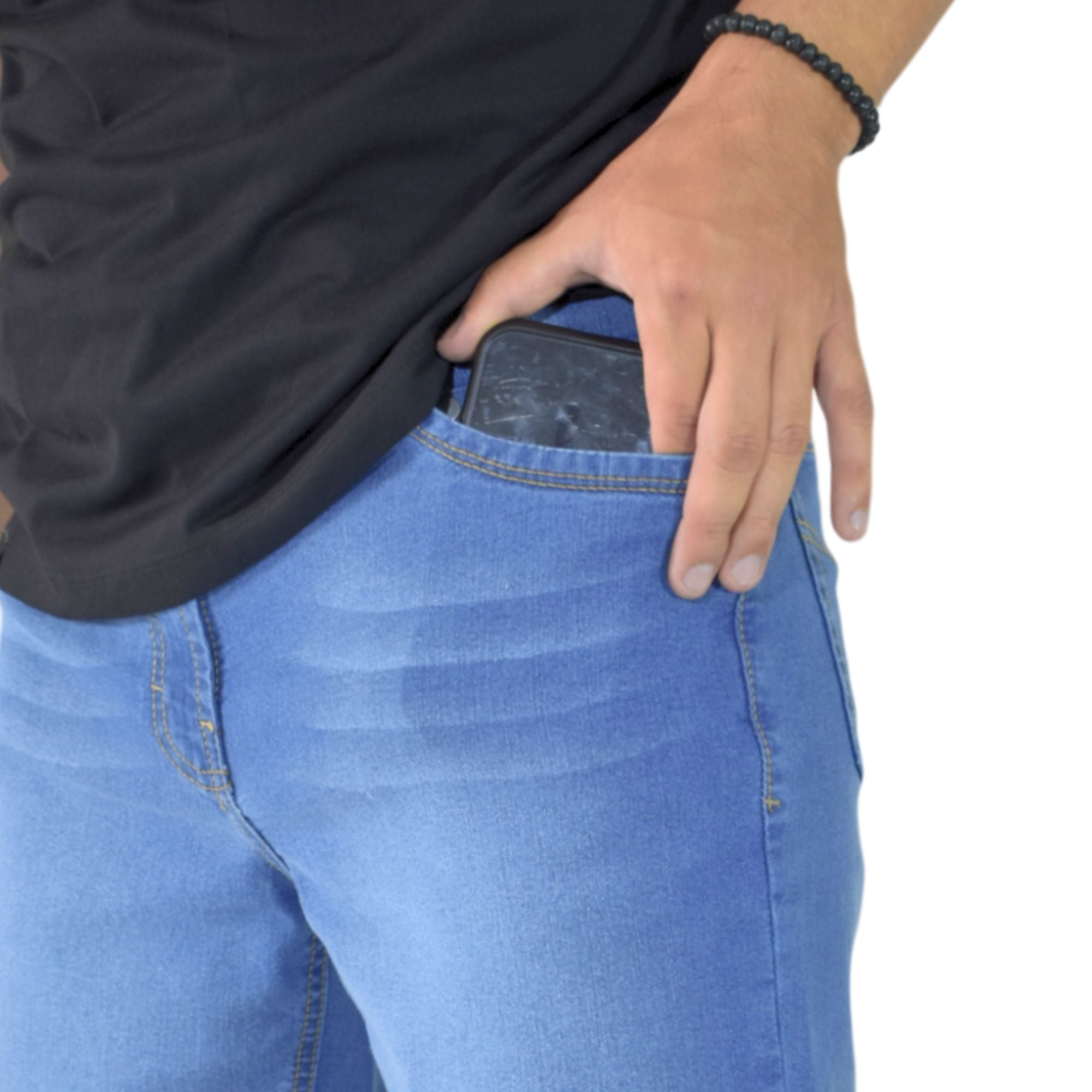 SHORT JEAN HOMBRE CASUAL DENIM CELESTE YONISTERS FIT STRETCH - 2