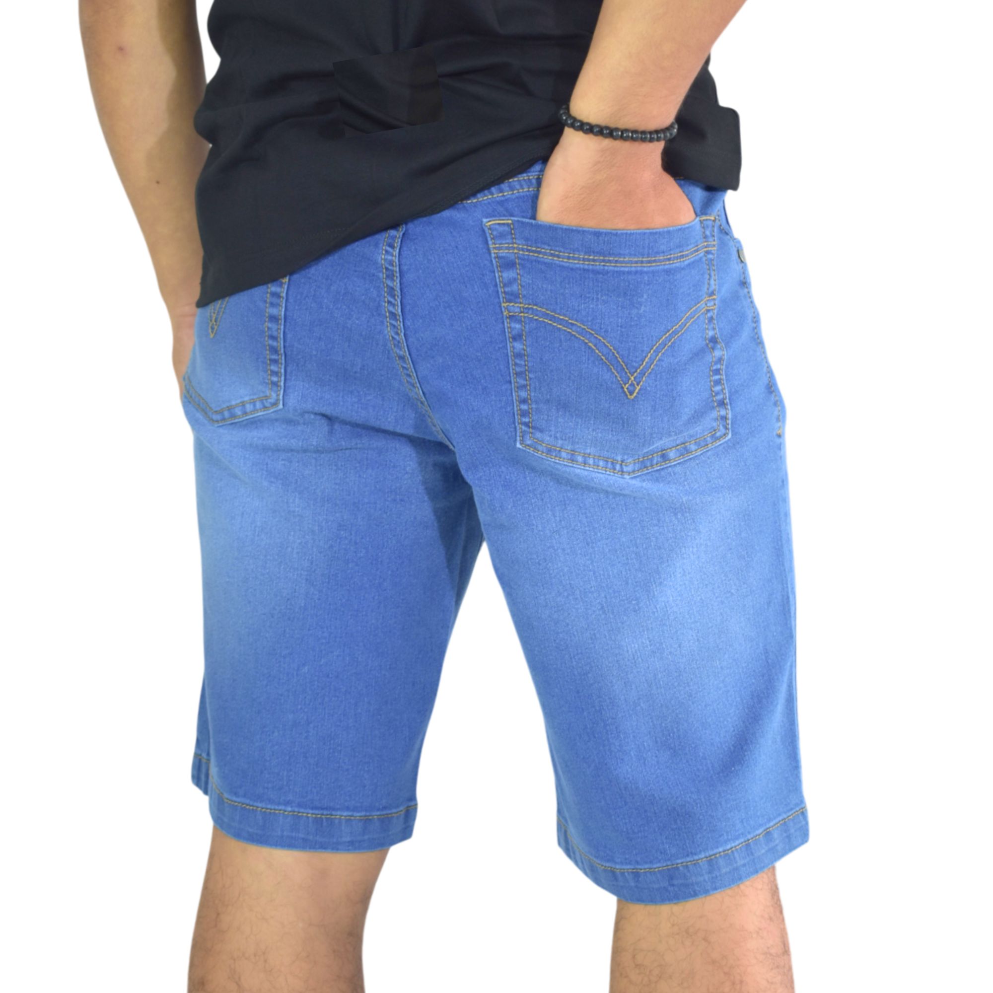 SHORT JEAN HOMBRE CASUAL DENIM CELESTE YONISTERS FIT STRETCH - 4