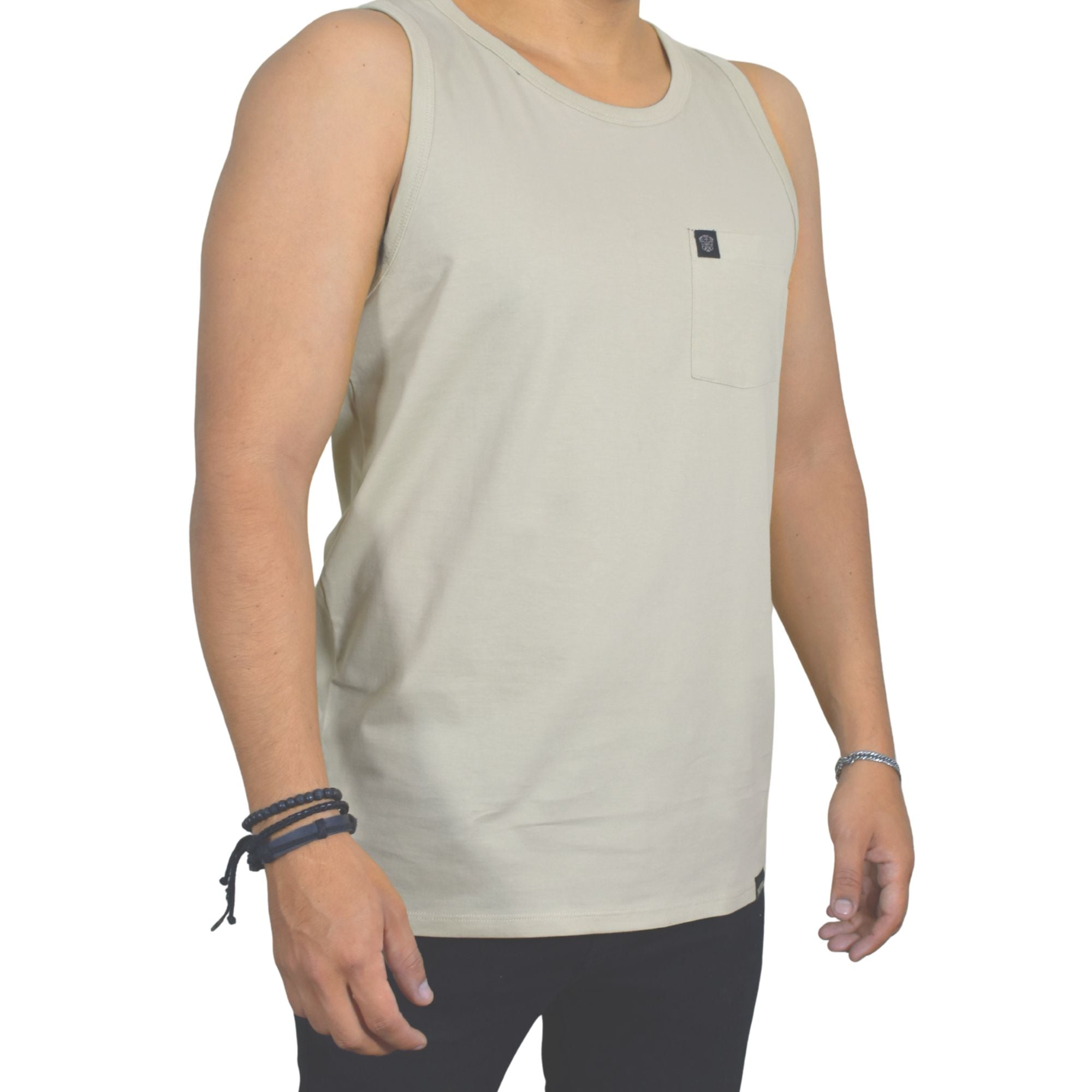BIVIDI CON BOLSILLO HOMBRE CASUAL 100% ALGODÓN PERUANO BEIGE - 3