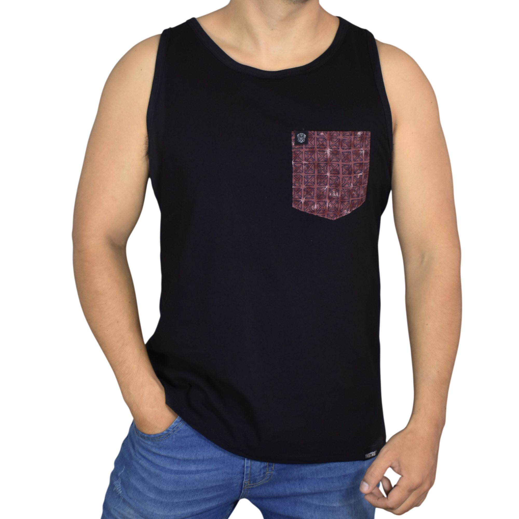 BIVIDÍ HOMBRE CASUAL CON BOLSILLO ROJO YONISTERS ALGODÓN NEGRO - 1