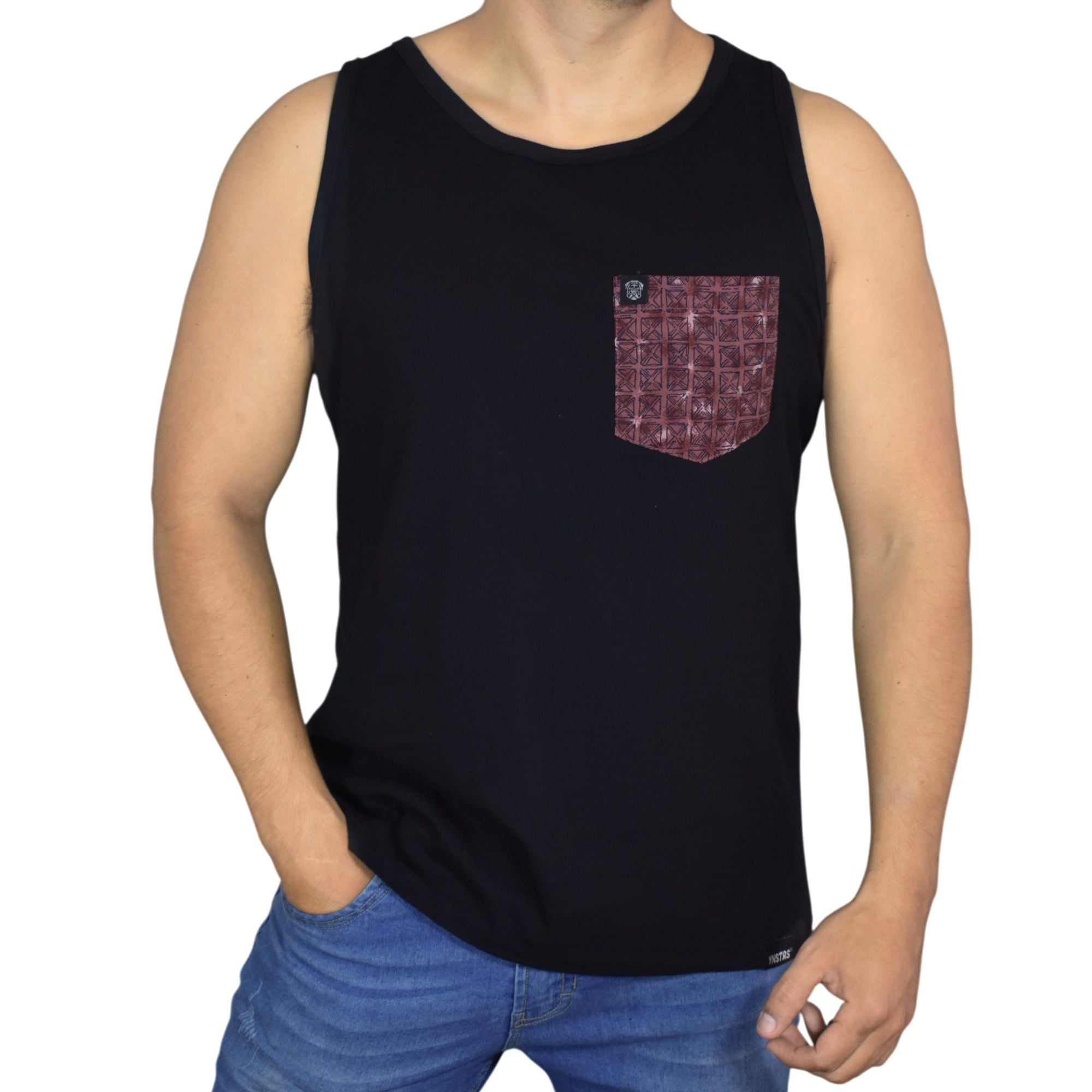 BIVIDÍ HOMBRE CASUAL CON BOLSILLO ROJO YONISTERS ALGODÓN NEGRO - 1