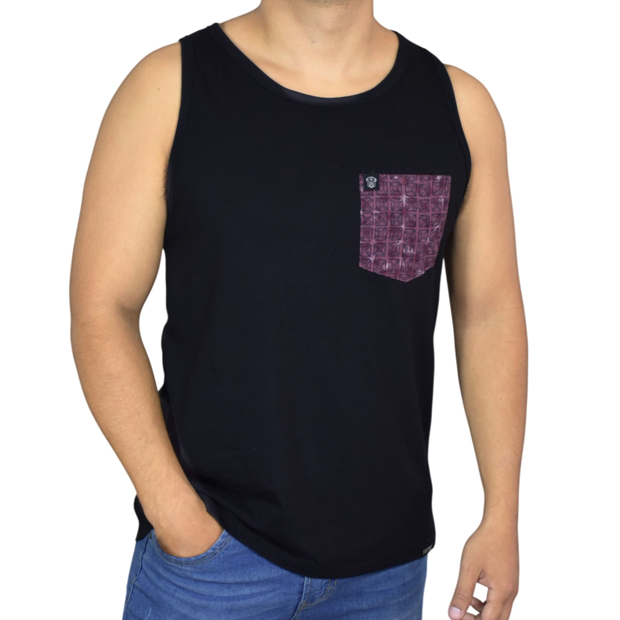 BIVIDÍ HOMBRE CASUAL CON BOLSILLO ROJO YONISTERS ALGODÓN NEGRO - 3