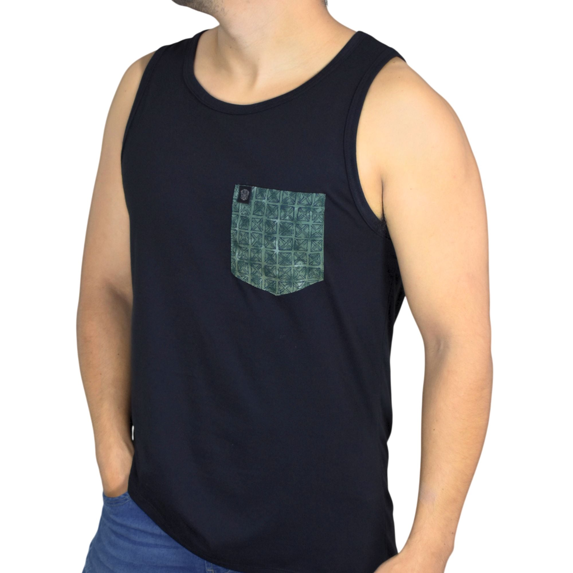 BIVIDÍ HOMBRE CASUAL CON BOLSILLO VERDE YONISTERS ALGODÓN NEGRO - 2