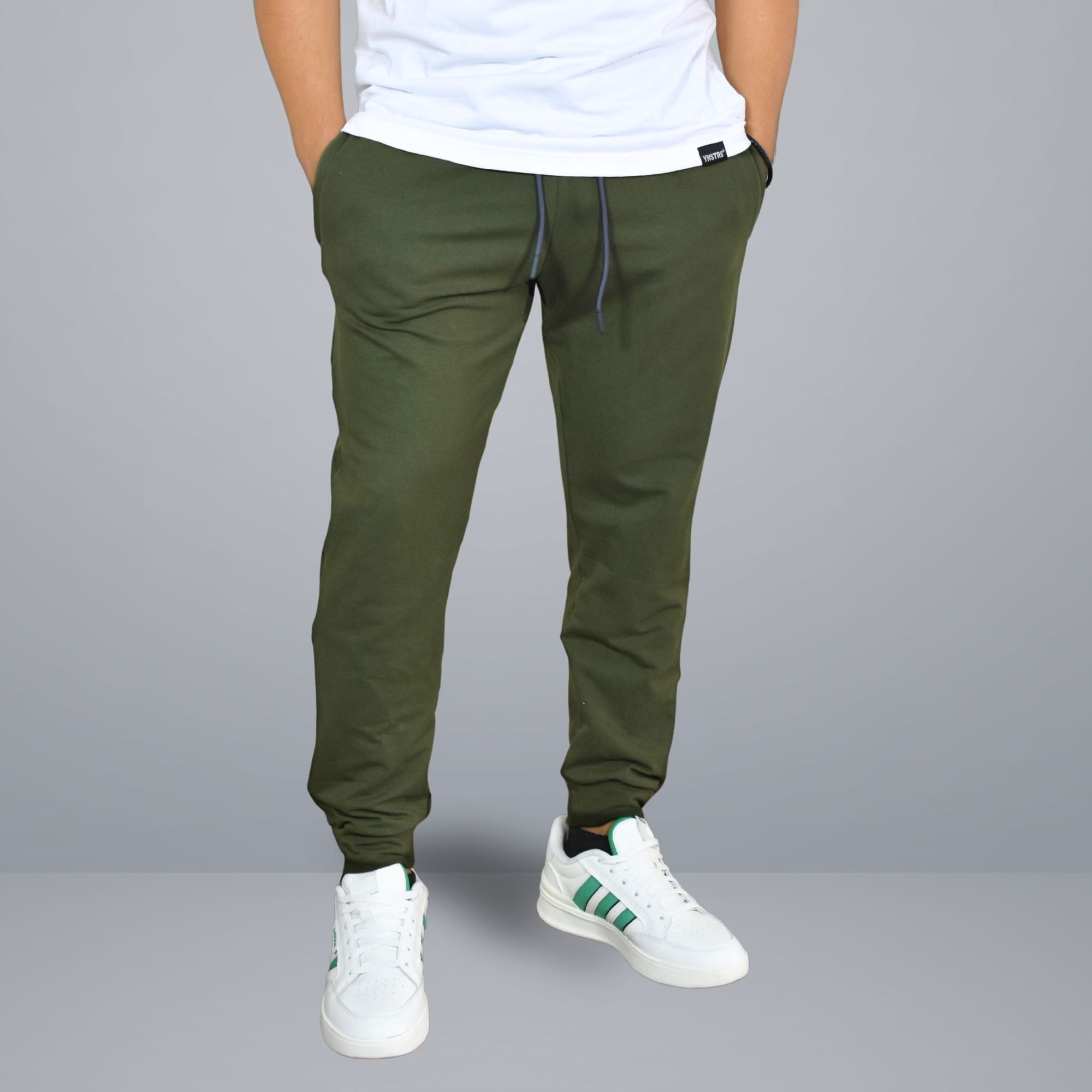 PANTALÓN BUZO DE ALGODÓN HOMBRE CASUAL YONISTERS SLIM FIT VERDE - 1