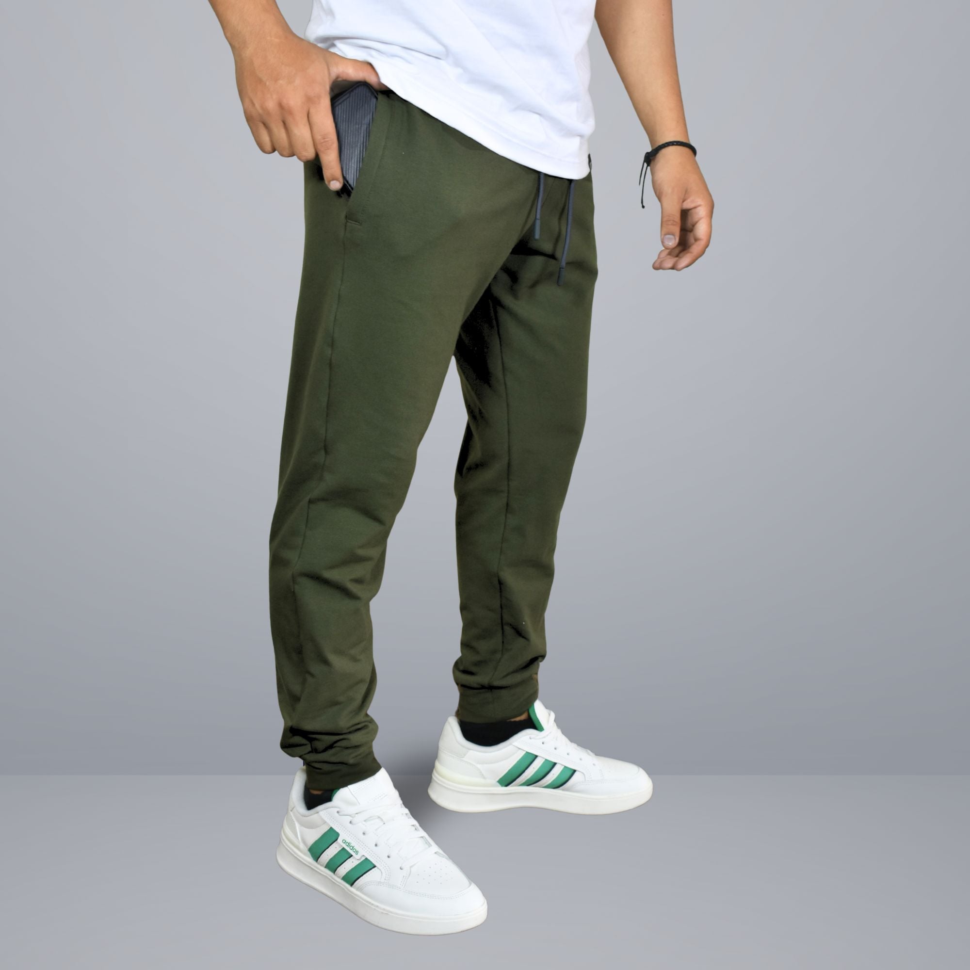 PANTALÓN BUZO DE ALGODÓN HOMBRE CASUAL YONISTERS SLIM FIT VERDE - 2