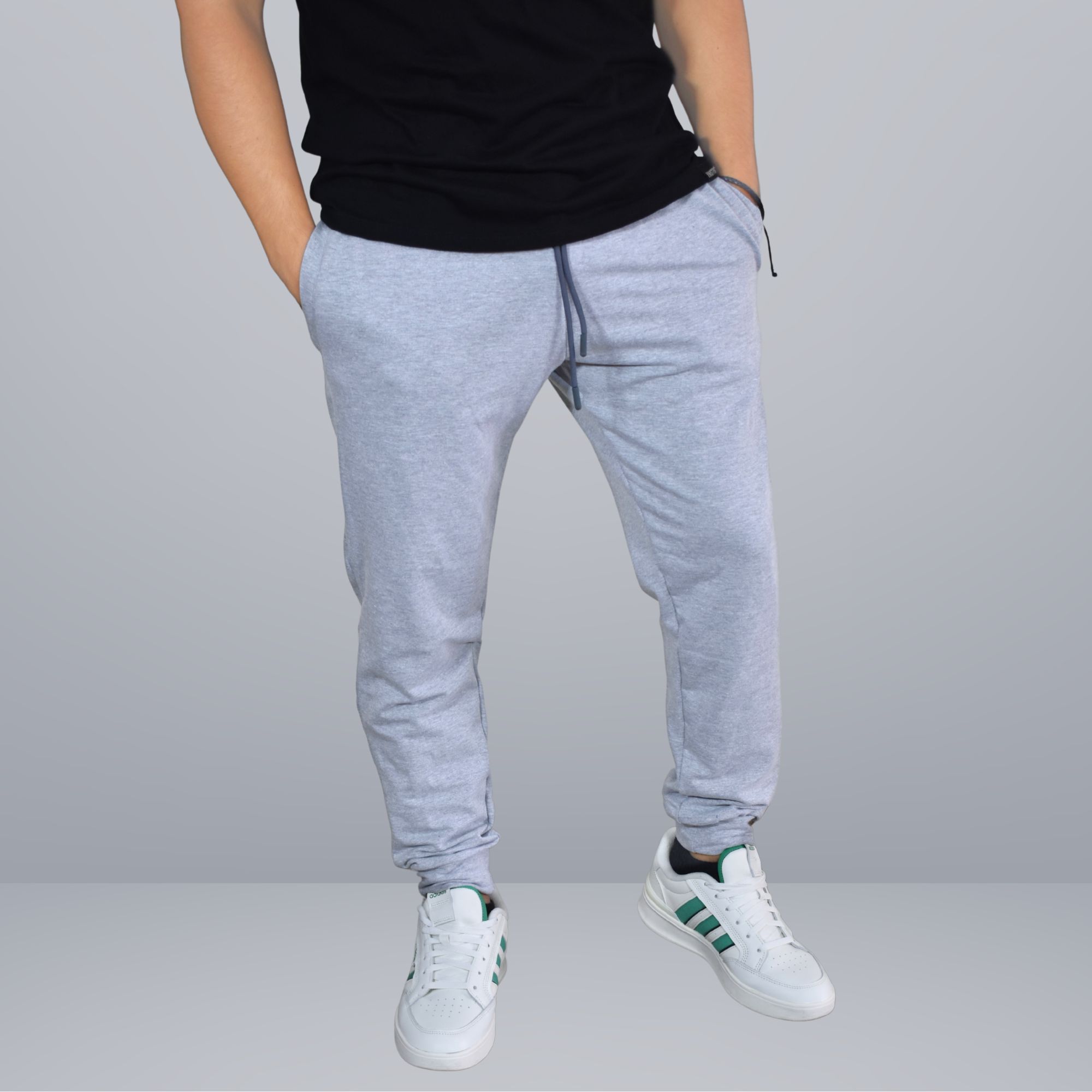 PANTALÓN BUZO DE ALGODÓN HOMBRE CASUAL YONISTERS SLIM FIT GRIS - 1