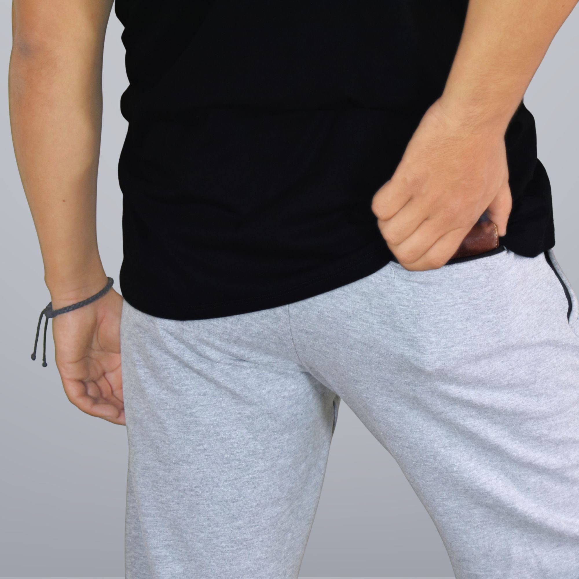 PANTALÓN BUZO DE ALGODÓN HOMBRE CASUAL YONISTERS SLIM FIT GRIS - 3