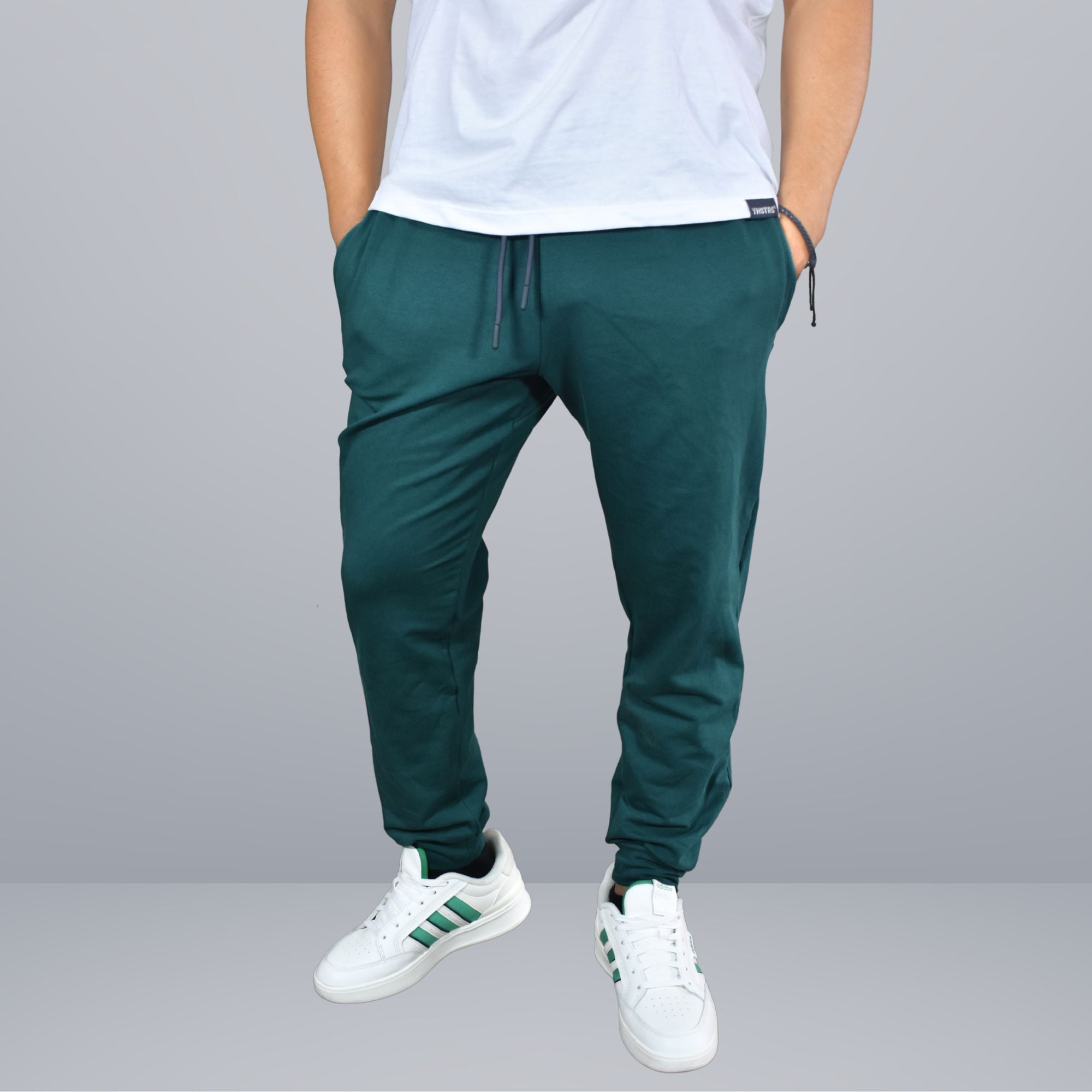 PANTALÓN BUZO DE ALGODÓN HOMBRE CASUAL YONISTERS SLIM FIT VERDE BOTELLA - 1