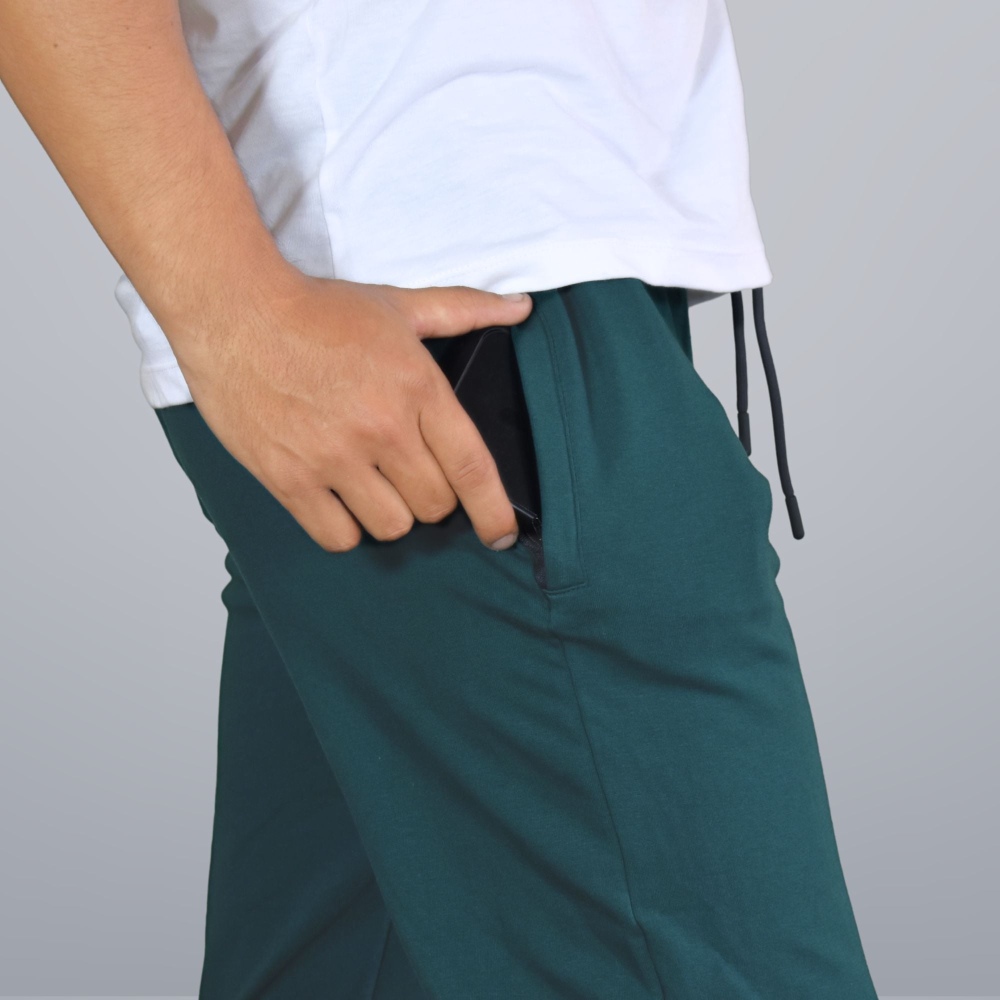 PANTALÓN BUZO DE ALGODÓN HOMBRE CASUAL YONISTERS SLIM FIT VERDE BOTELLA - 3