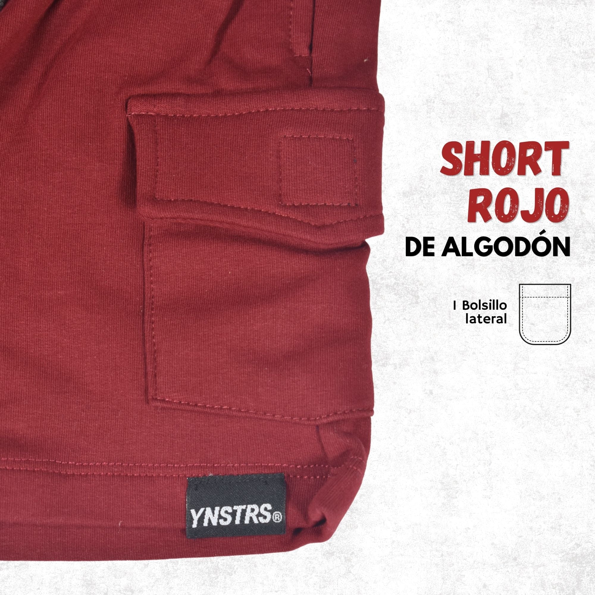 SHORT NIÑO  DE100% ALGODÓN FRENCH TERRY YONISTERS KIDS ROJO - 4