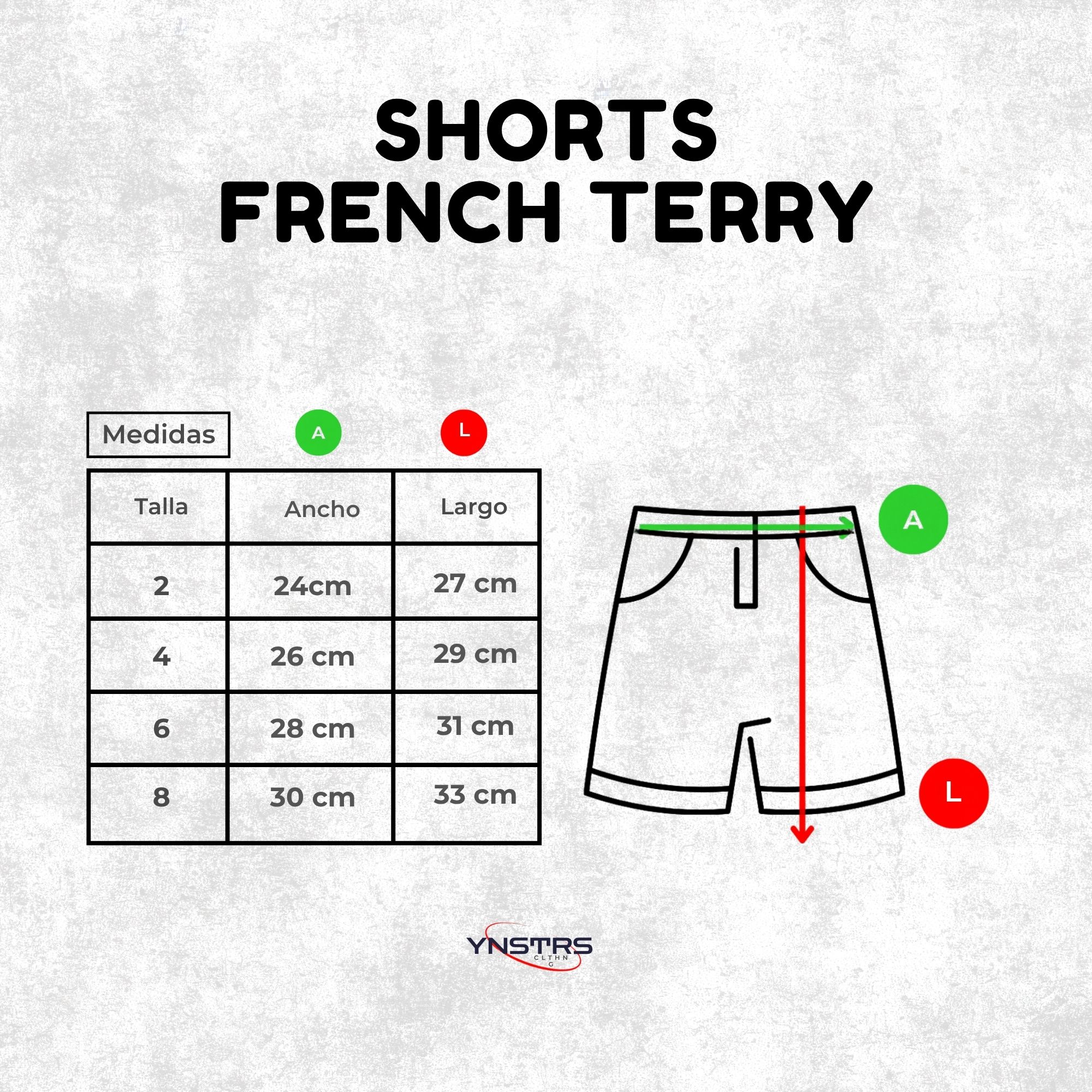 SHORT NIÑO  DE100% ALGODÓN FRENCH TERRY YONISTERS KIDS ROJO - 6