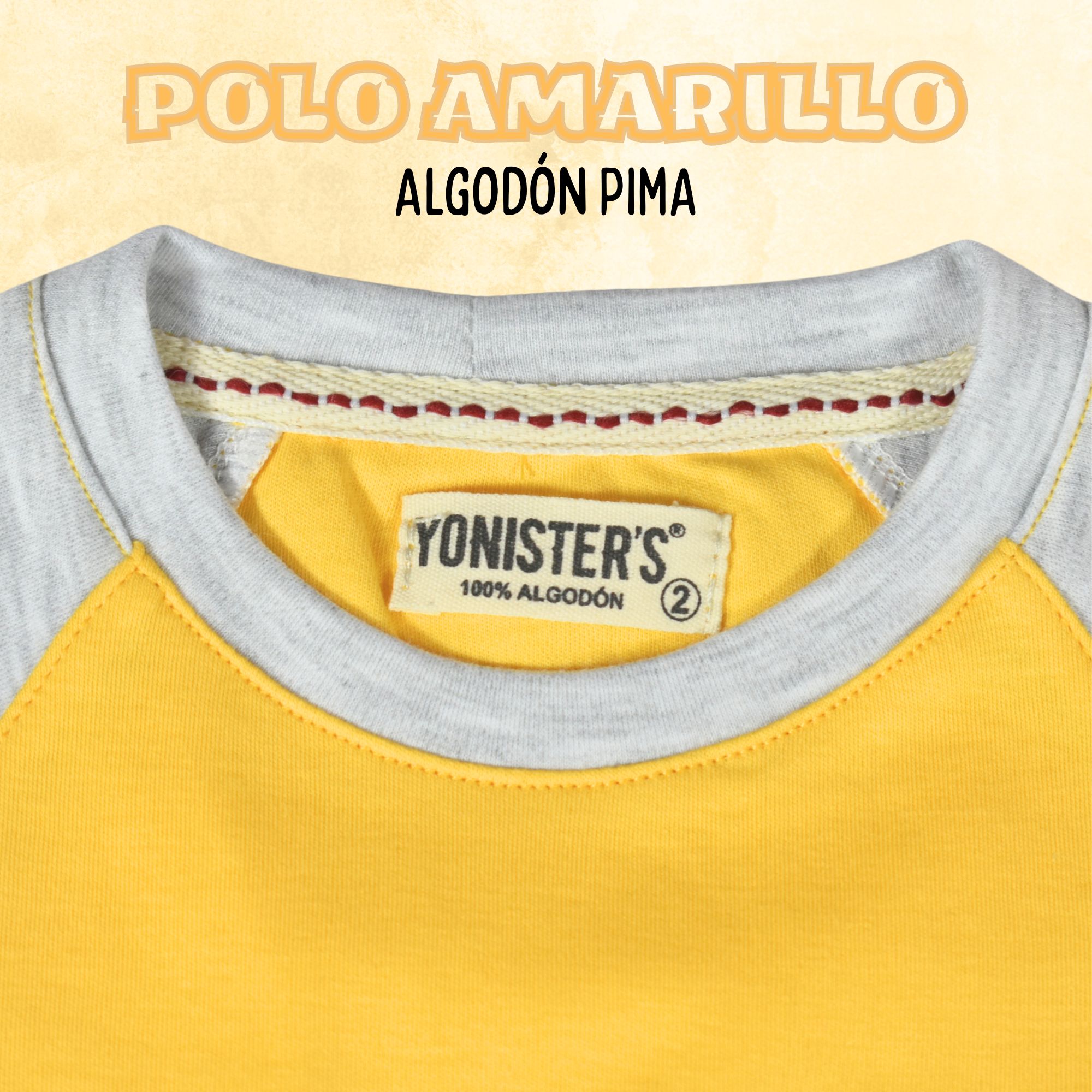 POLO NIÑO CASUAL DE ALGODÓN PIMA PERUANO YONISTERS AMARILLO - 5