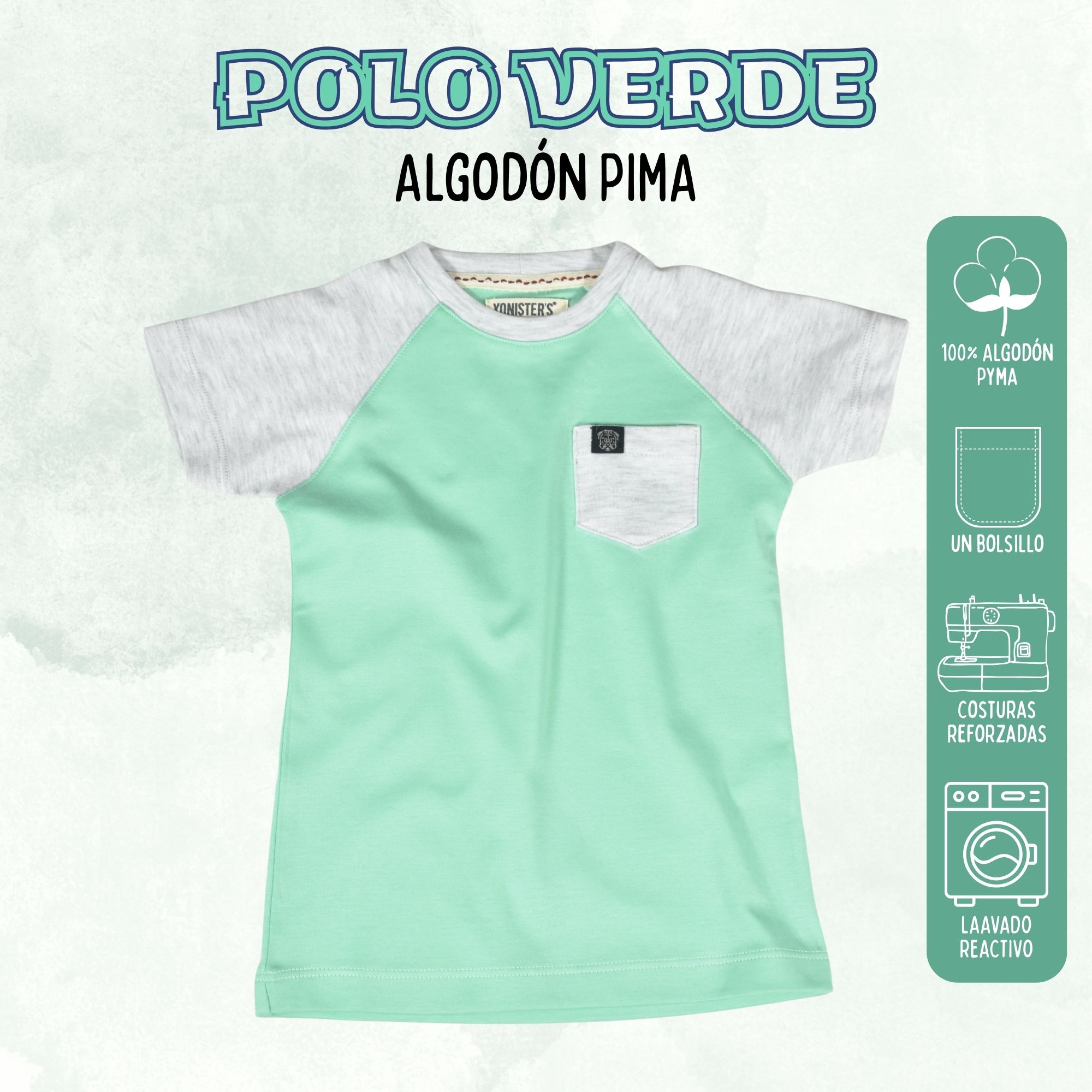 POLO NIÑO CASUAL DE ALGODÓN PIMA PERUANO YONISTERS VERDE - 1