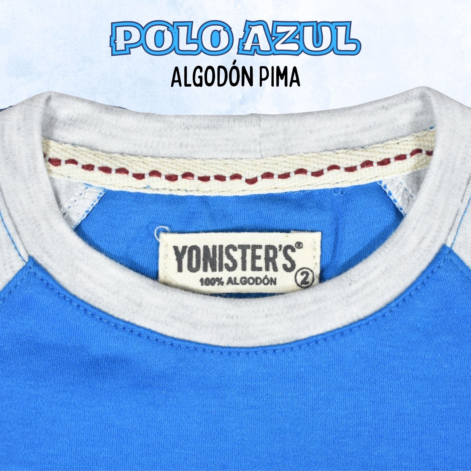 POLO NIÑO CASUAL DE ALGODÓN PIMA PERUANO YONISTERS AZUL - 4