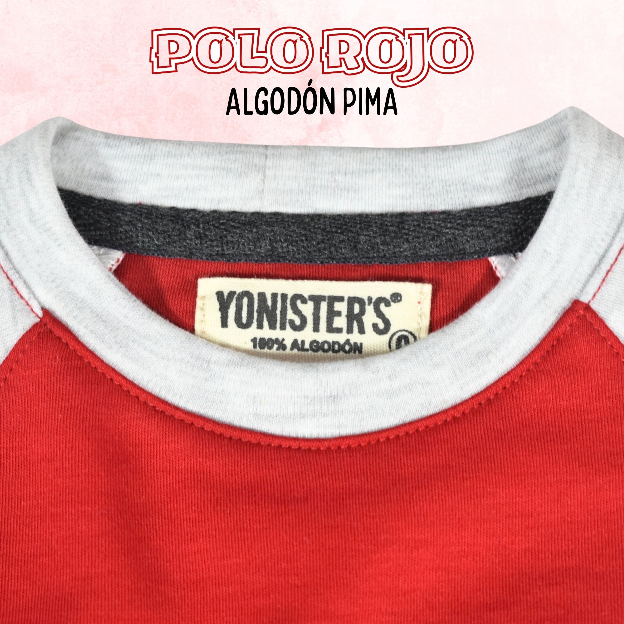 POLO NIÑO CASUAL DE ALGODÓN PIMA PERUANO YONISTERS ROJO - 5