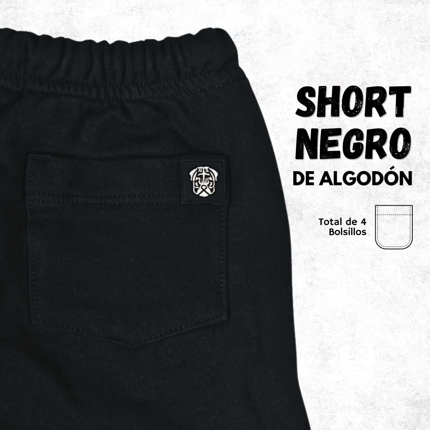 SHORT CASUAL NIÑO ALGODÓN FRENCH TERRY YONISTERS KIDS NEGRO - 3