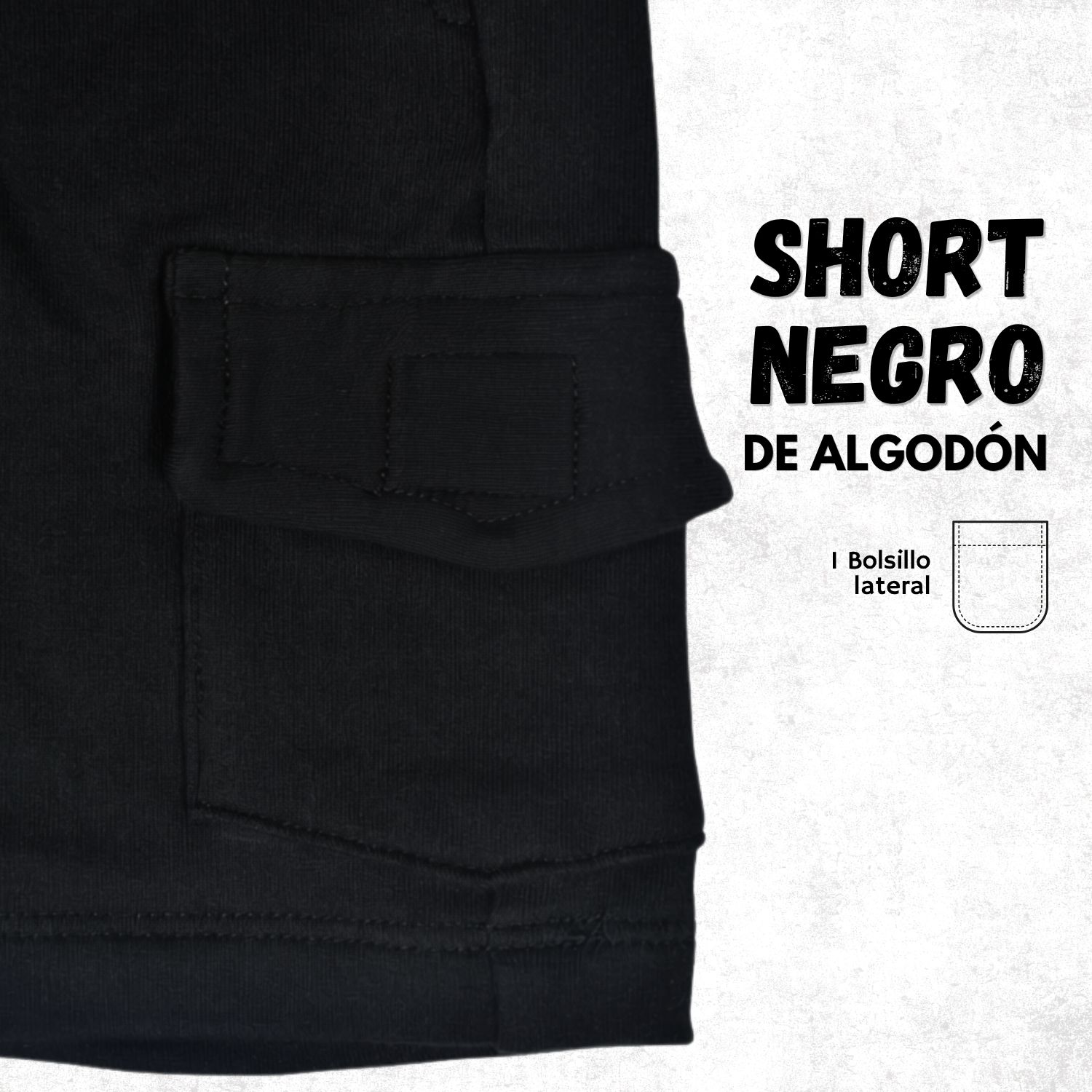 SHORT CASUAL NIÑO ALGODÓN FRENCH TERRY YONISTERS KIDS NEGRO - 4
