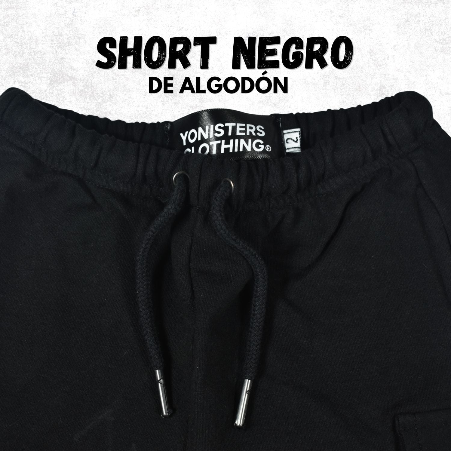 SHORT CASUAL NIÑO ALGODÓN FRENCH TERRY YONISTERS KIDS NEGRO - 5