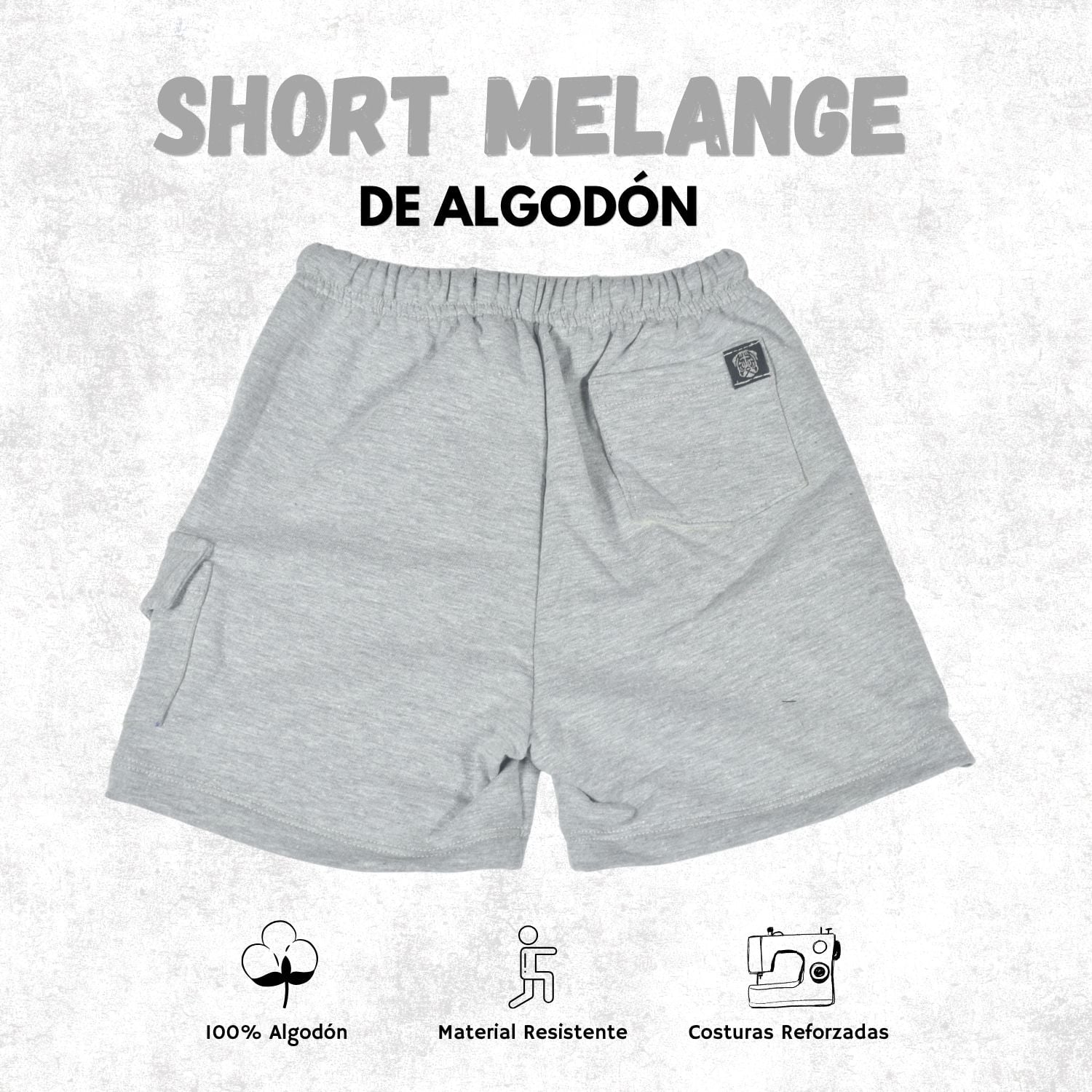 SHORT CASUAL NIÑO ALGODÓN FRENCH TERRY YONISTERS KIDS GRIS MELANGE - 2