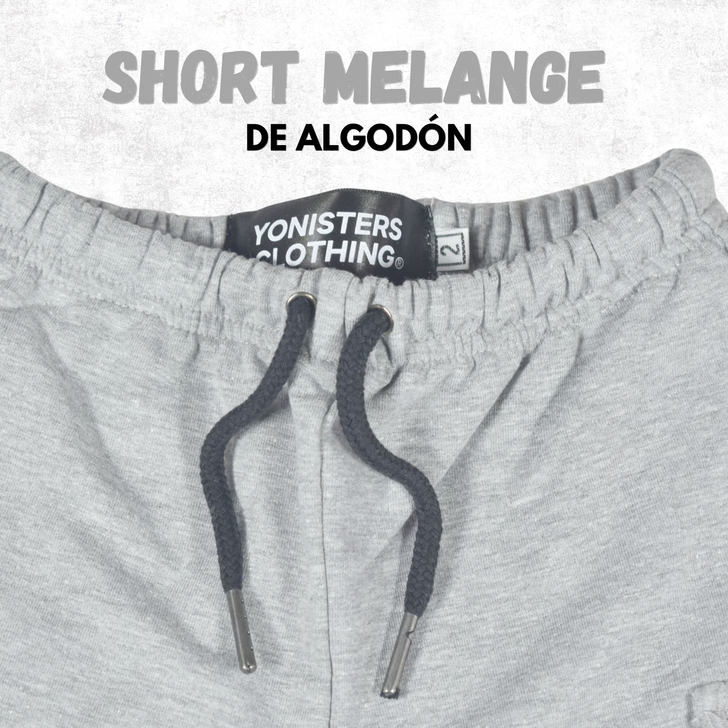 SHORT CASUAL NIÑO ALGODÓN FRENCH TERRY YONISTERS KIDS GRIS MELANGE - 5