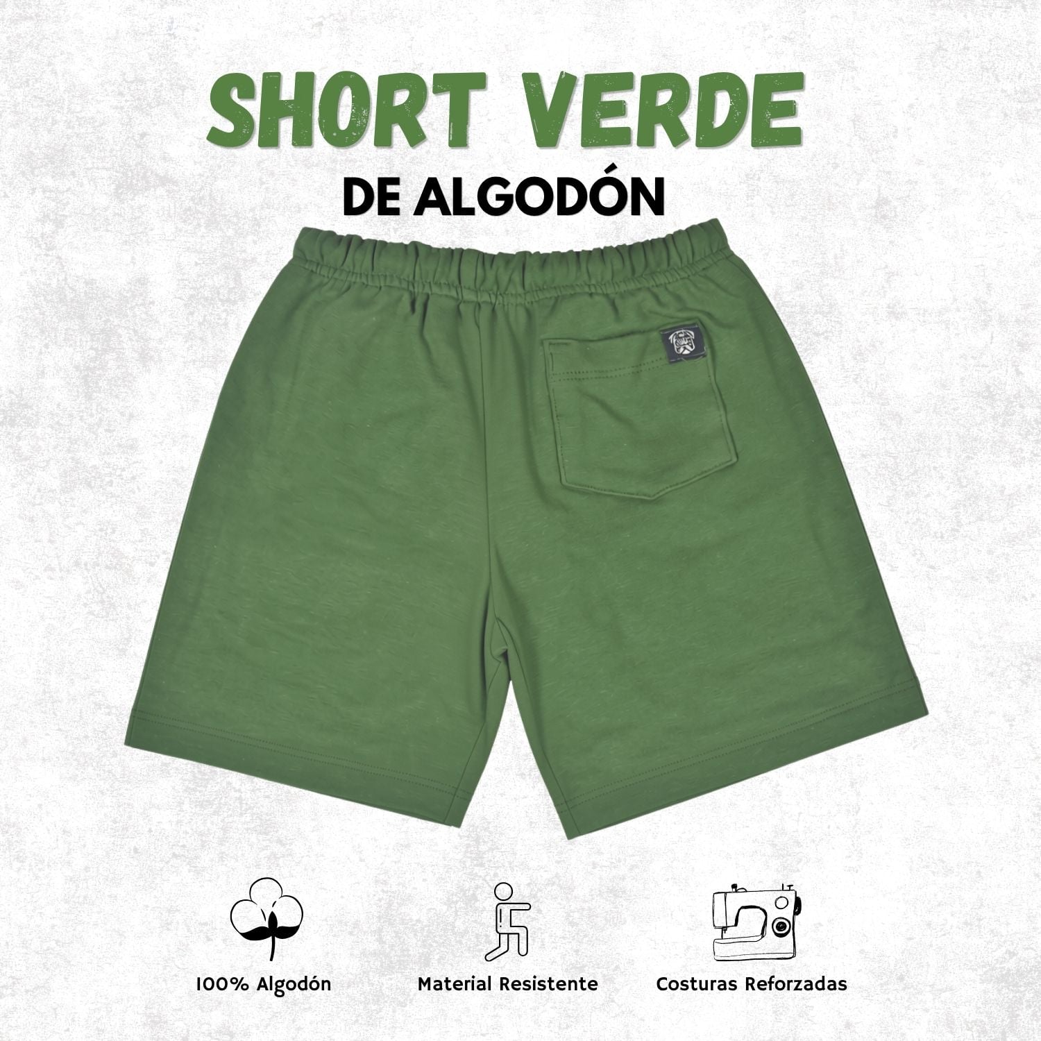 SHORT CASUAL NIÑO ALGODÓN FRENCH TERRY YONISTERS KIDS GRIS VERDE - 2