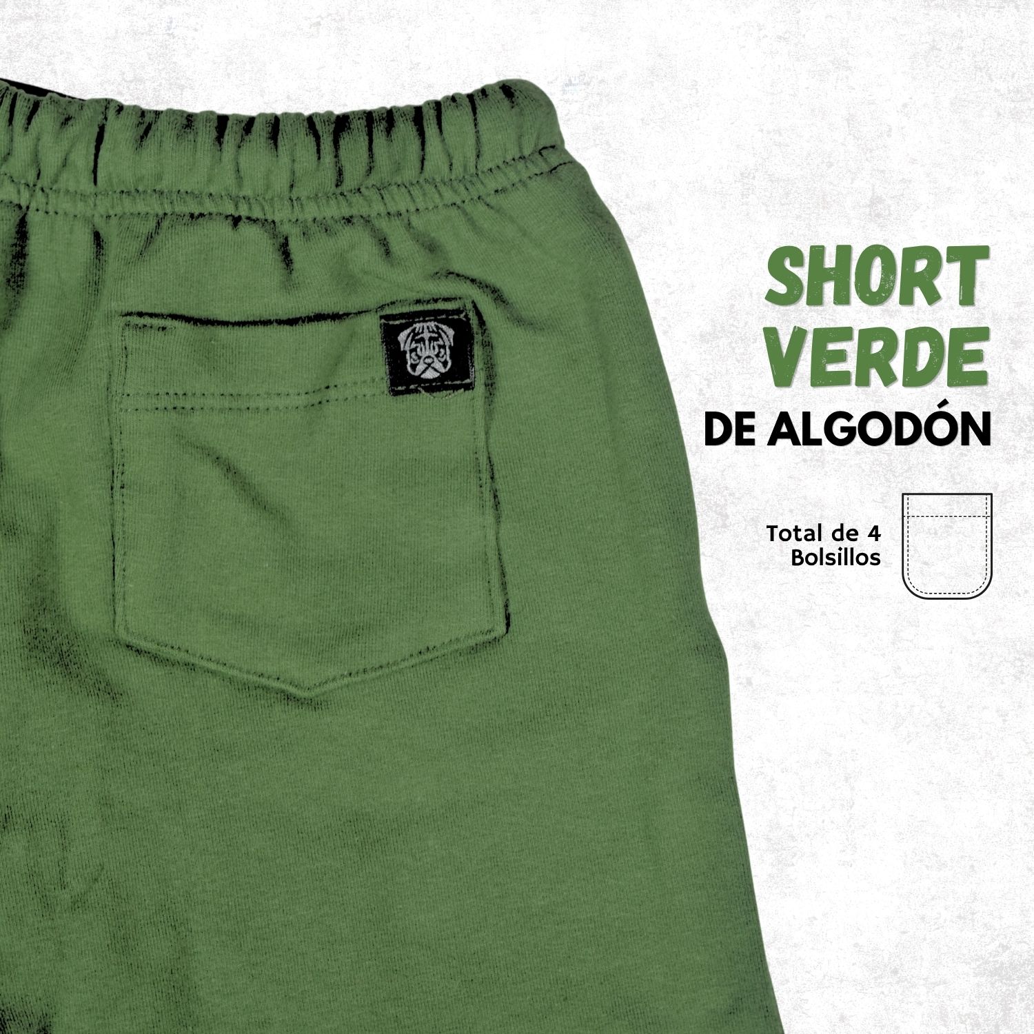 SHORT CASUAL NIÑO ALGODÓN FRENCH TERRY YONISTERS KIDS GRIS VERDE - 3