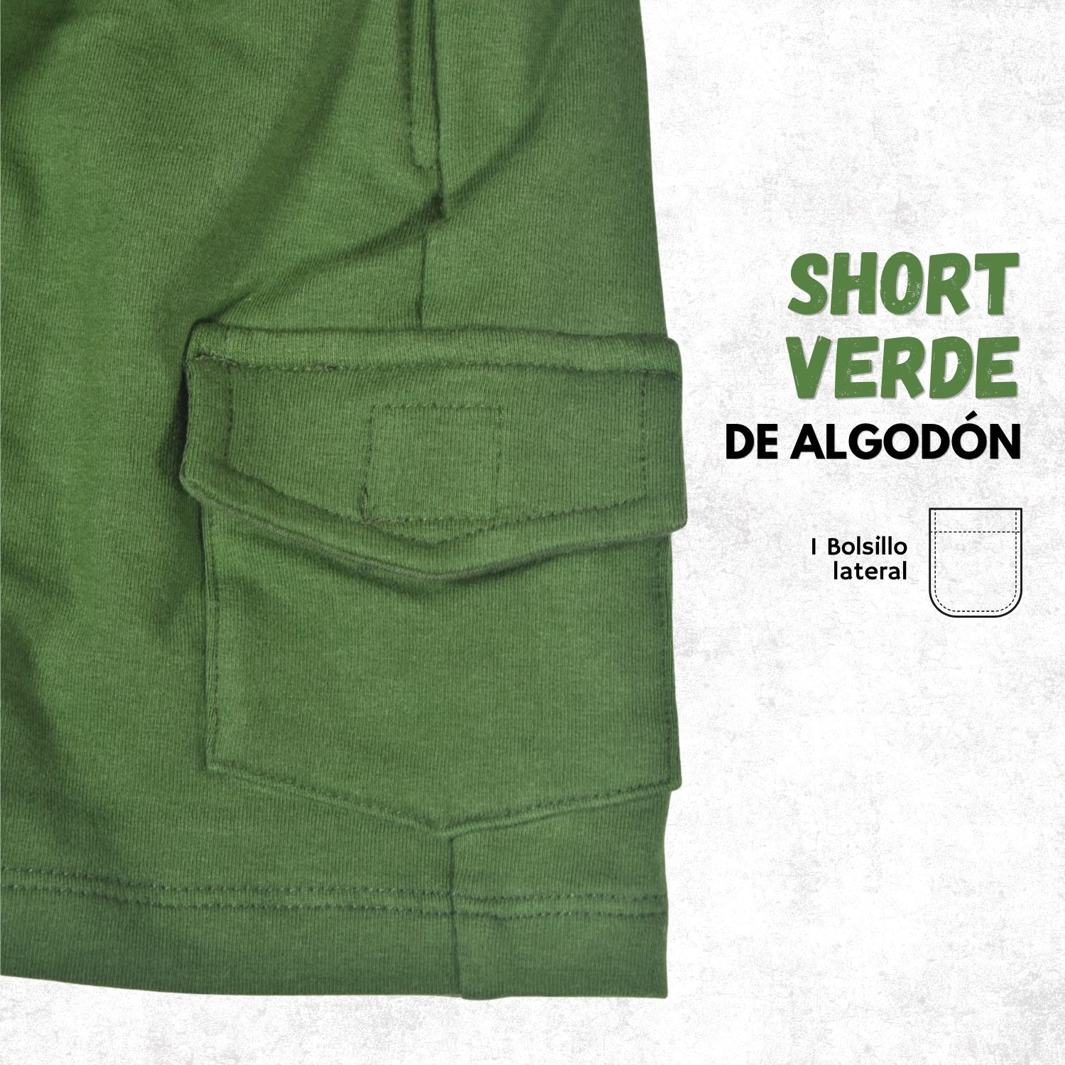 SHORT CASUAL NIÑO ALGODÓN FRENCH TERRY YONISTERS KIDS GRIS VERDE - 4