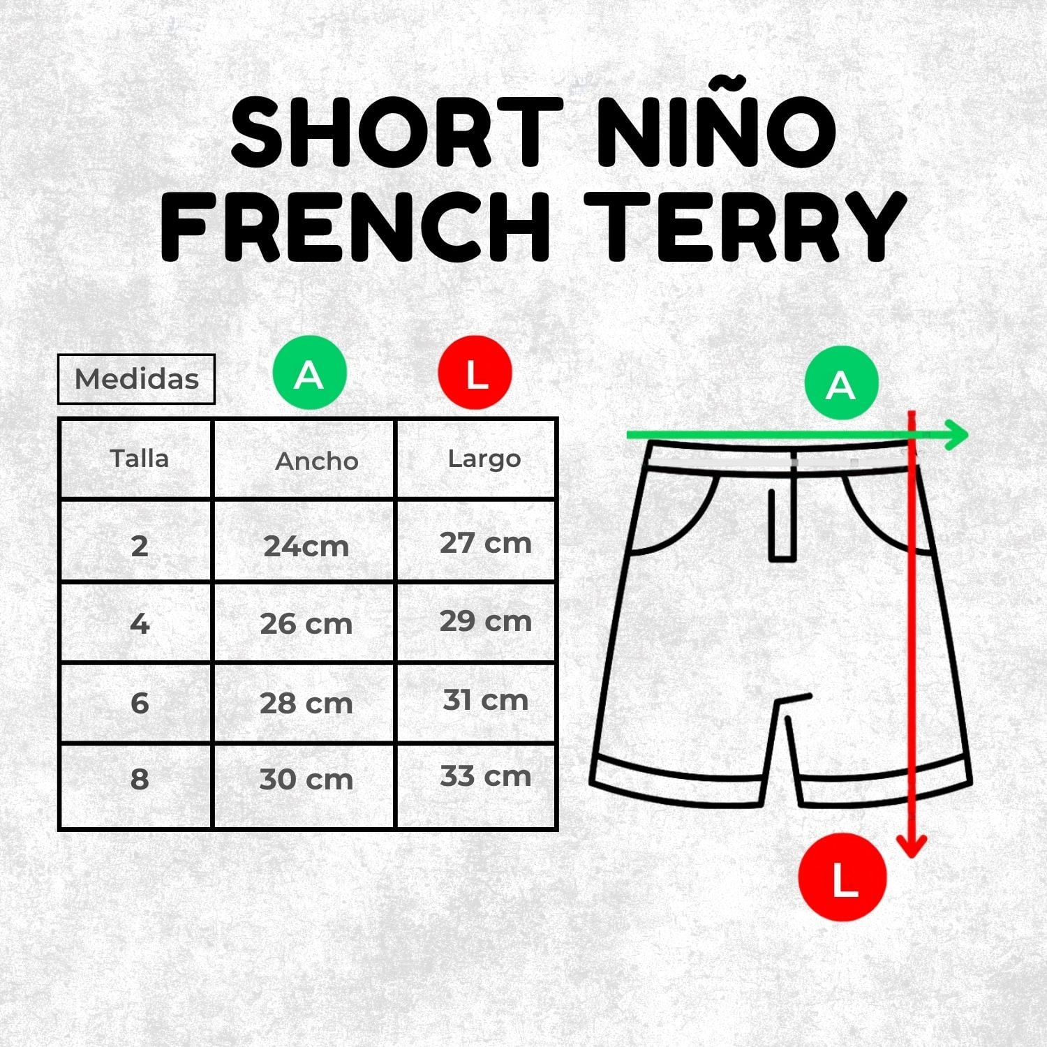 SHORT CASUAL NIÑO ALGODÓN FRENCH TERRY YONISTERS KIDS GRIS VERDE - 6