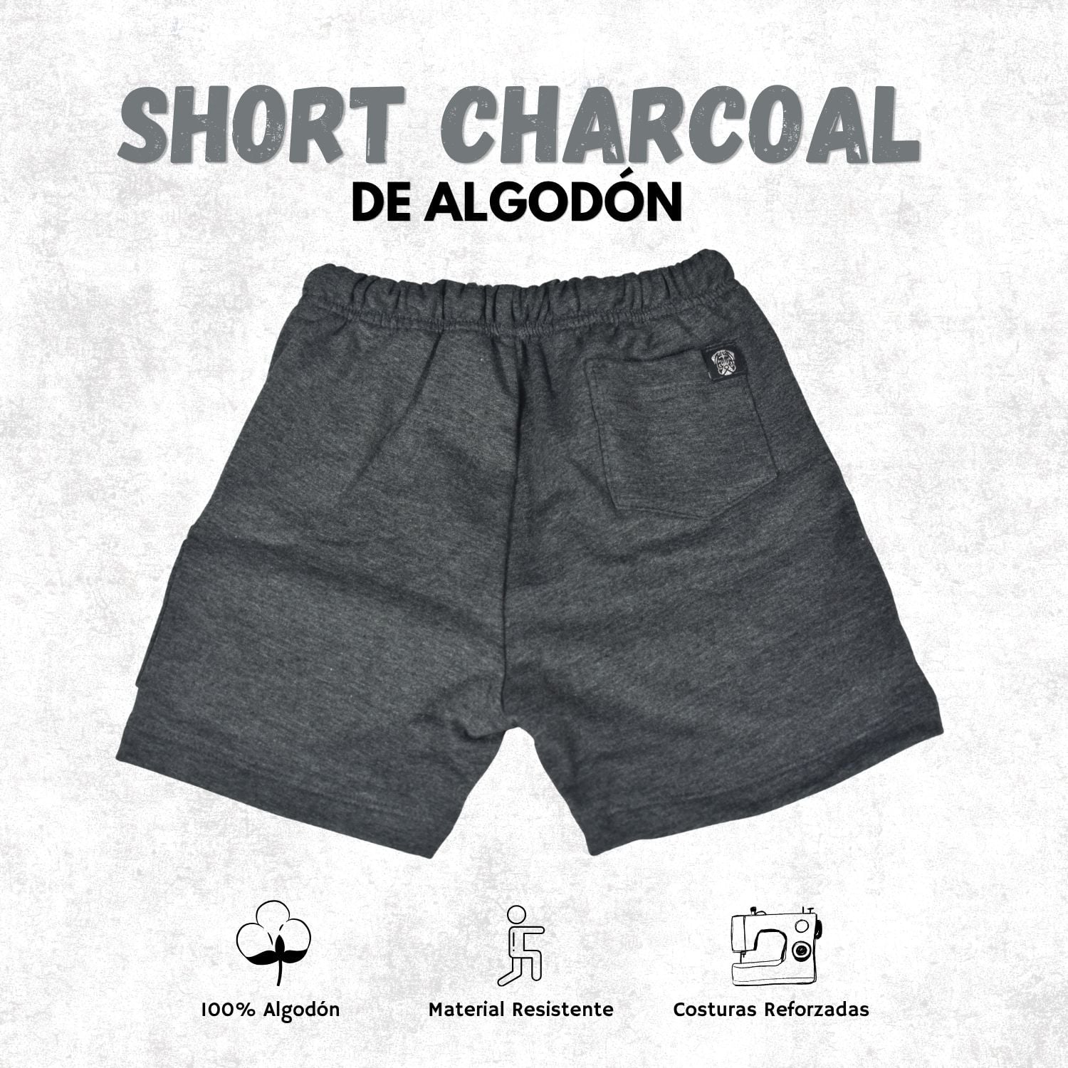 SHORT CASUAL NIÑO ALGODÓN FRENCH TERRY YONISTERS KIDS GRIS CHARCOAL - 2