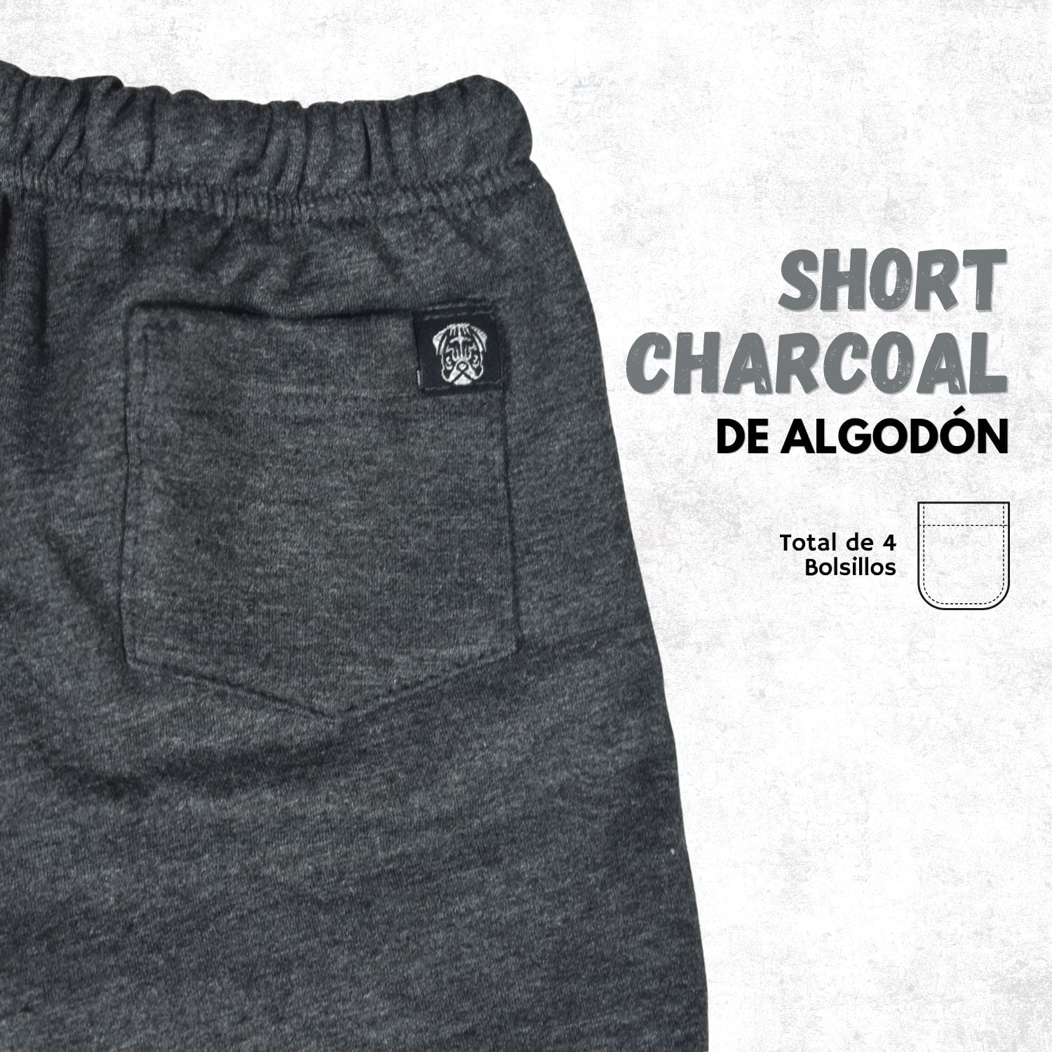 SHORT CASUAL NIÑO ALGODÓN FRENCH TERRY YONISTERS KIDS GRIS CHARCOAL - 3