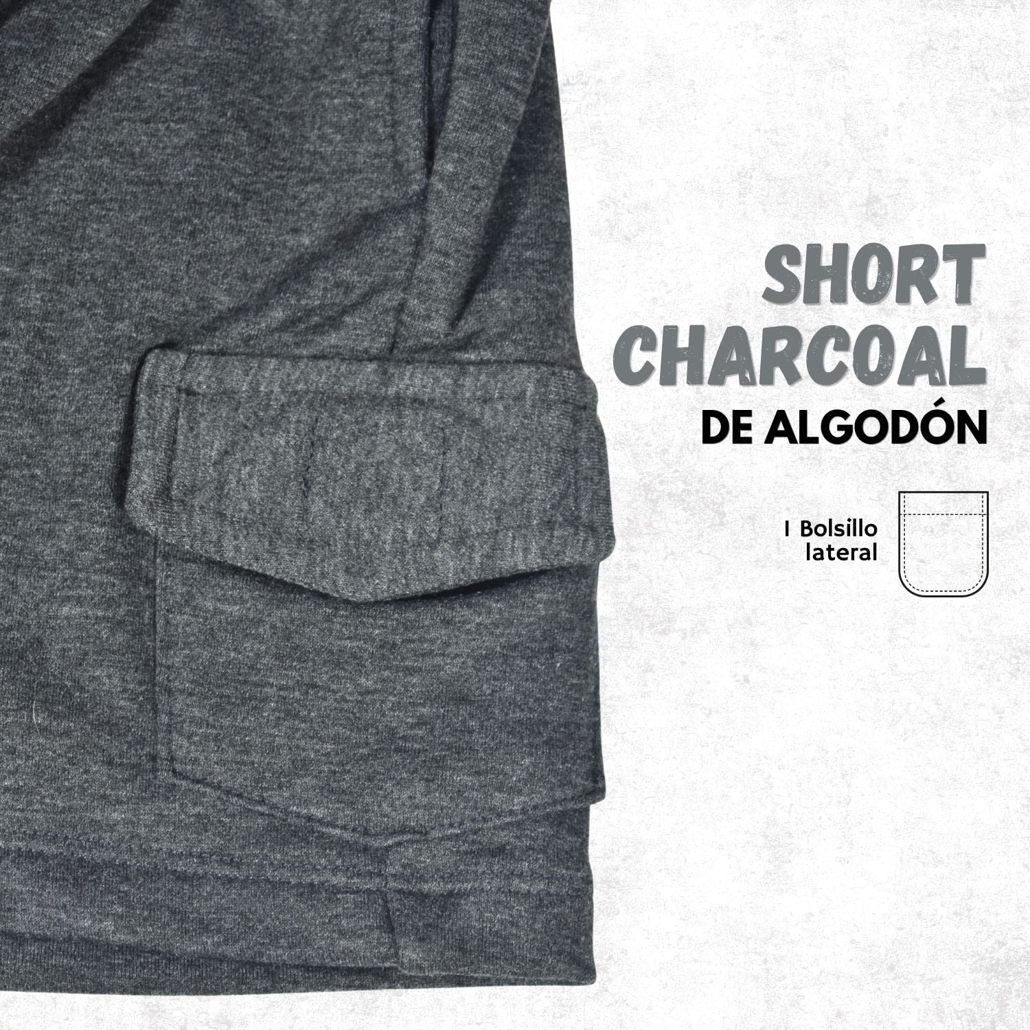 SHORT CASUAL NIÑO ALGODÓN FRENCH TERRY YONISTERS KIDS GRIS CHARCOAL - 4