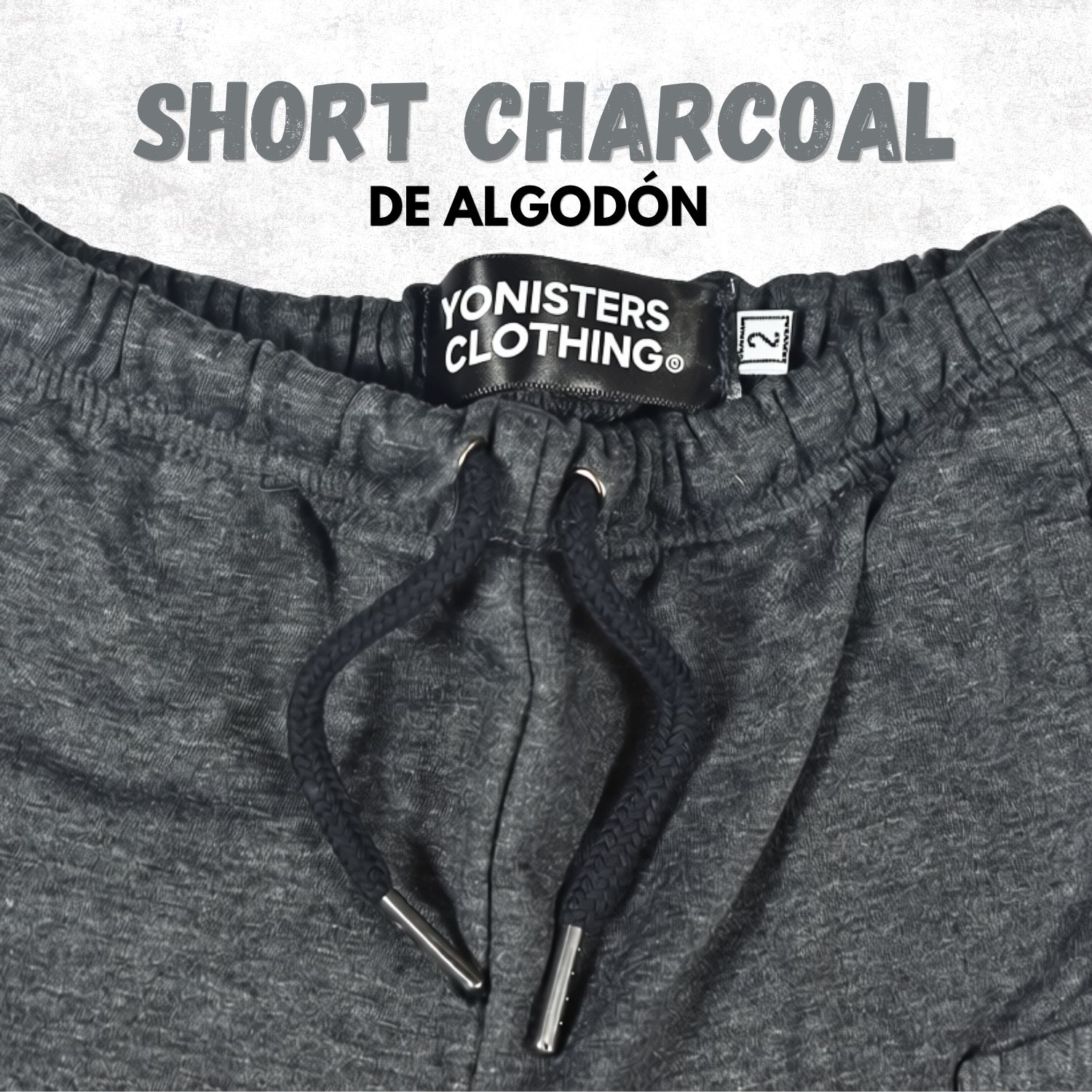 SHORT CASUAL NIÑO ALGODÓN FRENCH TERRY YONISTERS KIDS GRIS CHARCOAL - 5