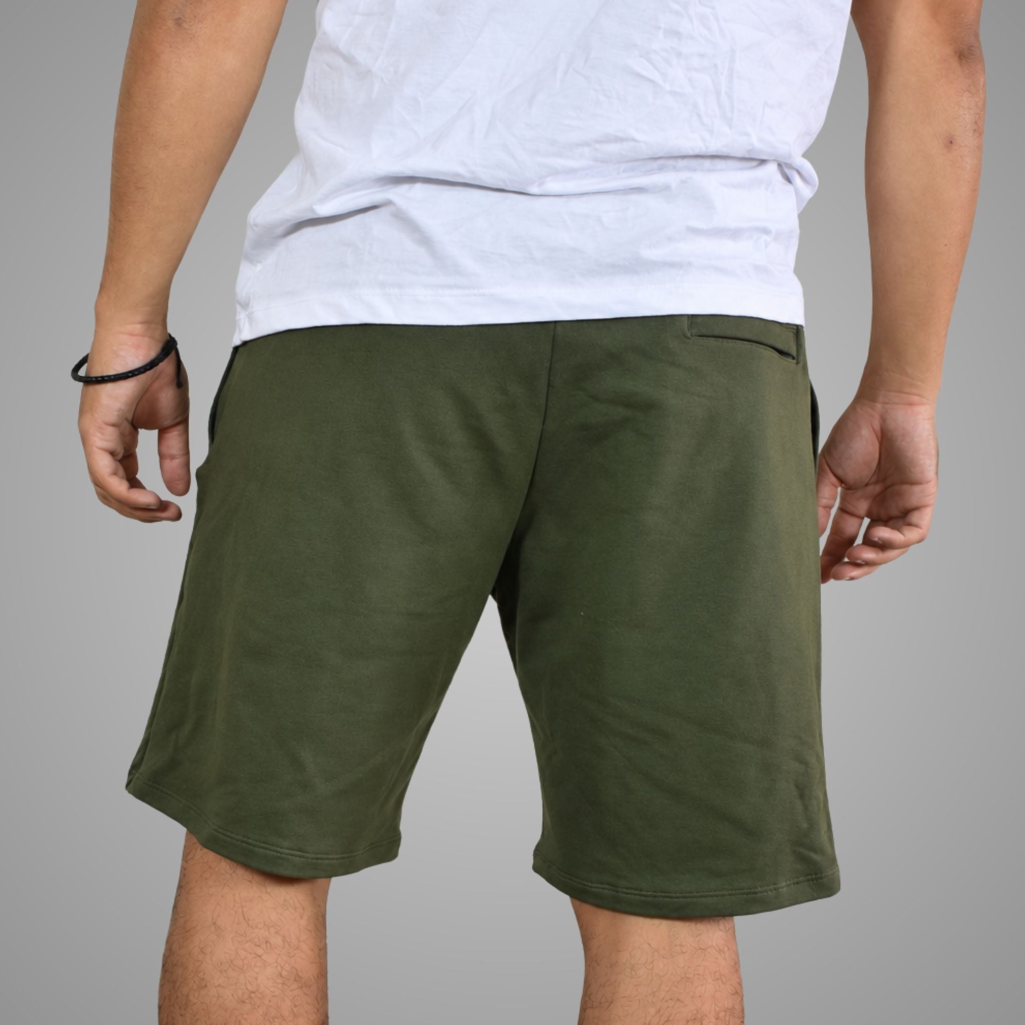 SHORT HOMBRE CASUAL DE ALGODÓN FRENCH TERRY CON CIERRE YONISTERS VERDE OSCURO - 6