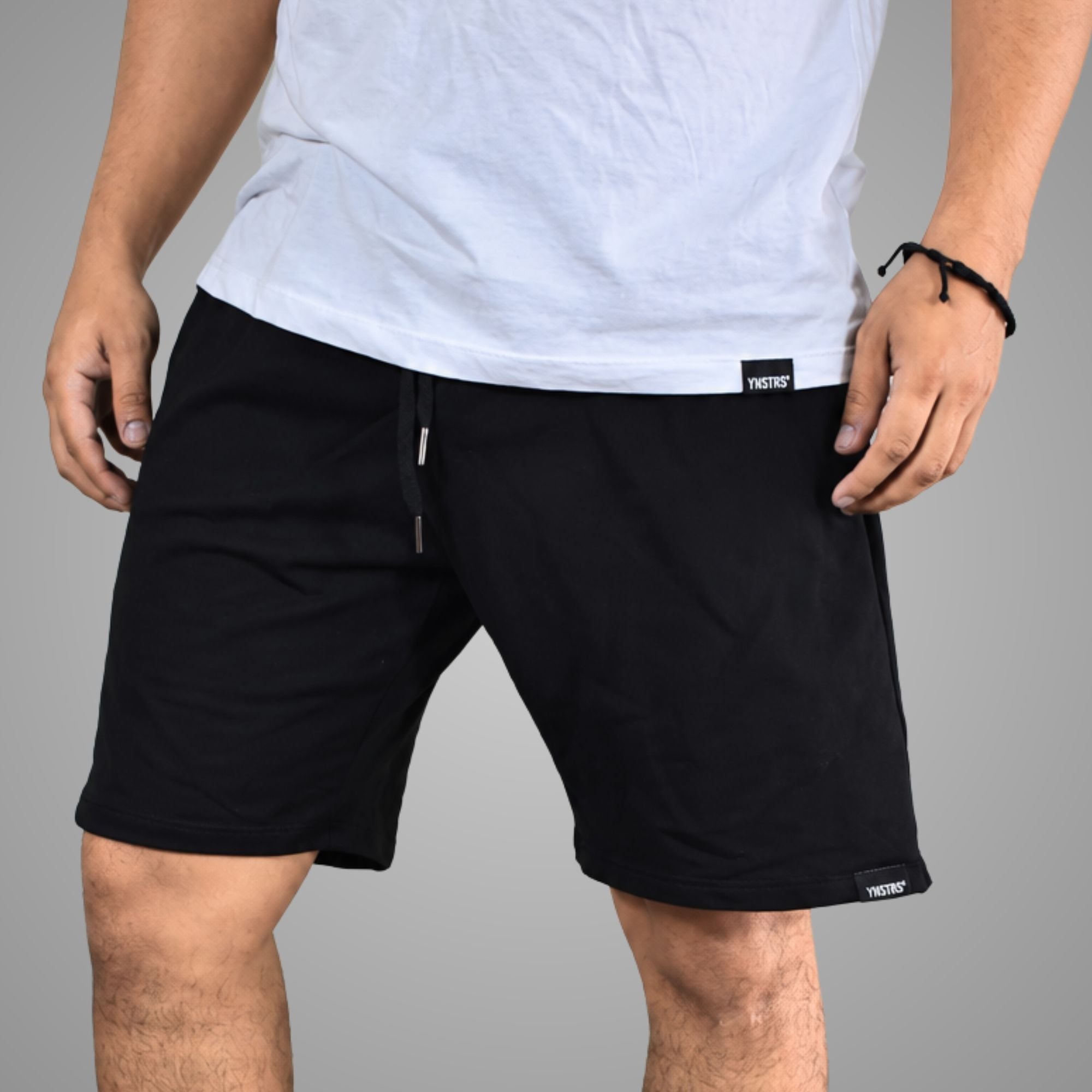 SHORT HOMBRE CASUAL DE ALGODÓN FRENCH TERRY CON CIERRE YONISTERS NEGRO - 2