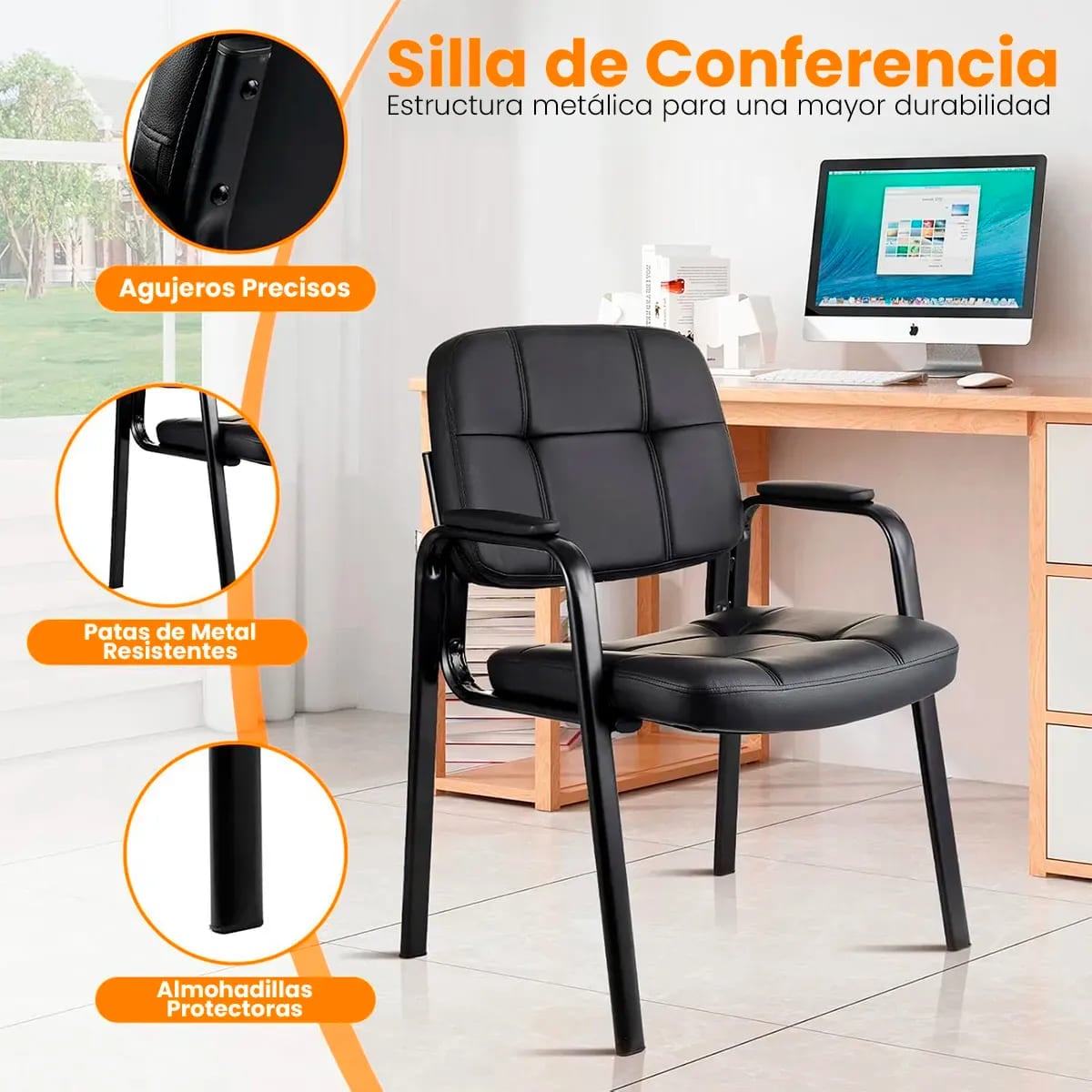 SILLA DE ESPERA HAVEN KEY ERGONOMICA DE CUERO - 5