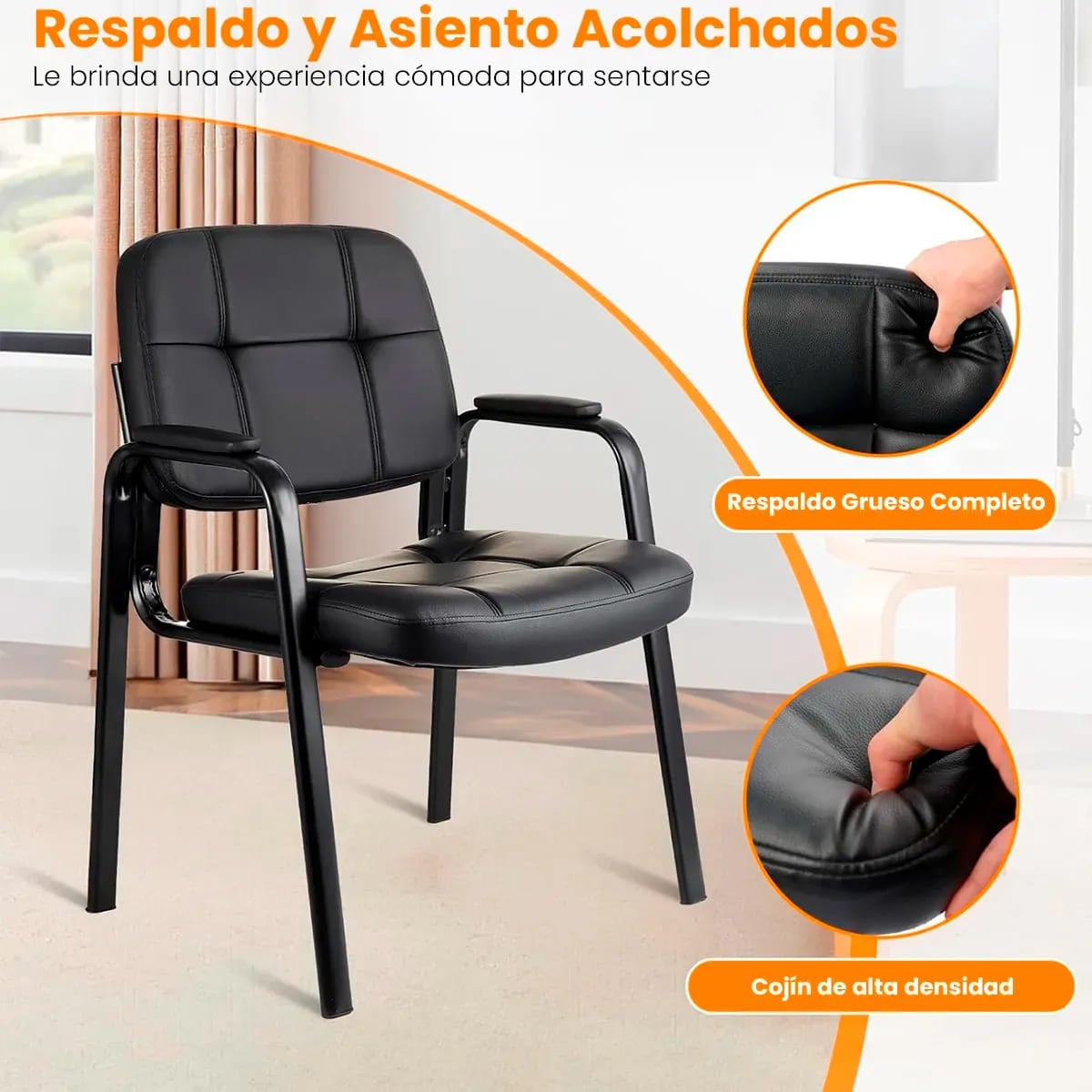 SILLA DE ESPERA HAVEN KEY ERGONOMICA DE CUERO - 7