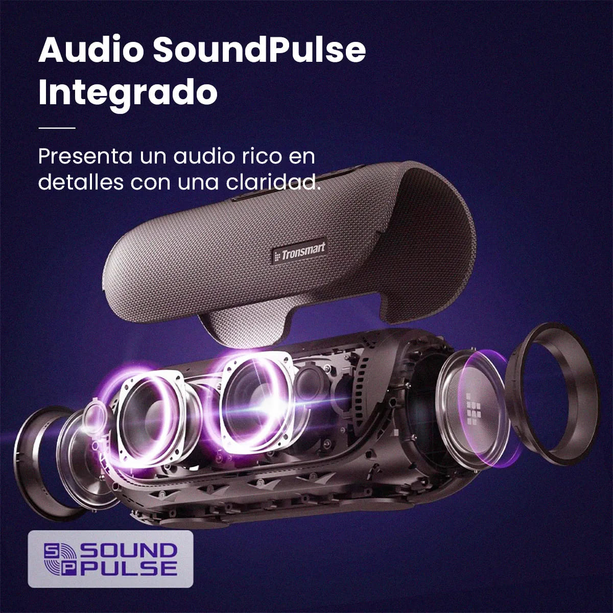 PARLANTE TRONSMART BANG BLUETOOTH 5.3 IPX6 60W SOUNDPULSE NEGRO - 6
