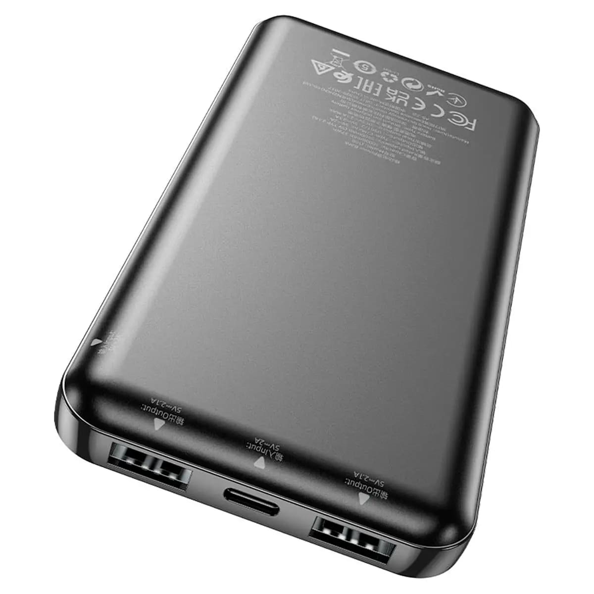 POWER BANK HOCO J100 10000MAH 2.1A USB-A X2 NEGRO - 2