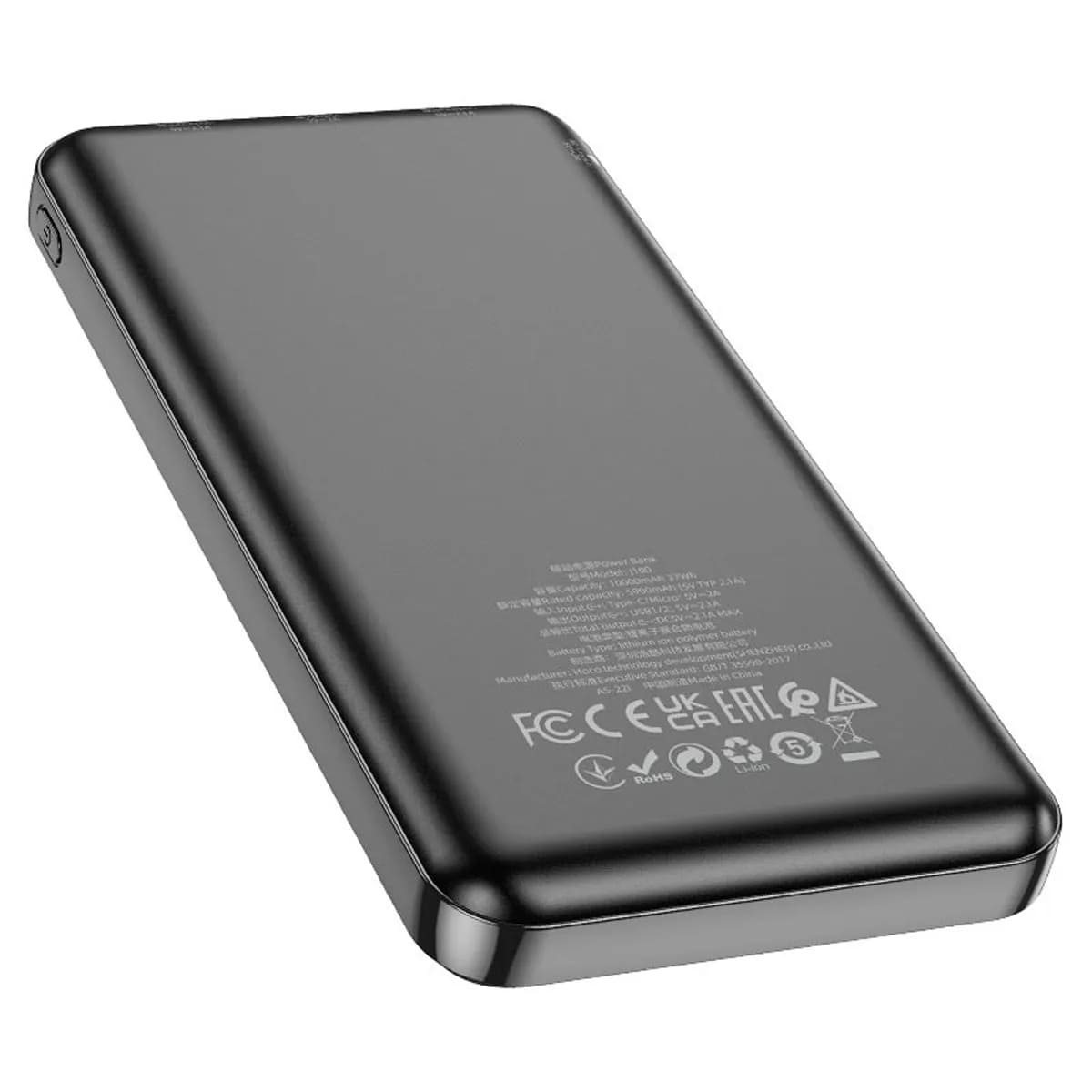 POWER BANK HOCO J100 10000MAH 2.1A USB-A X2 NEGRO - 3