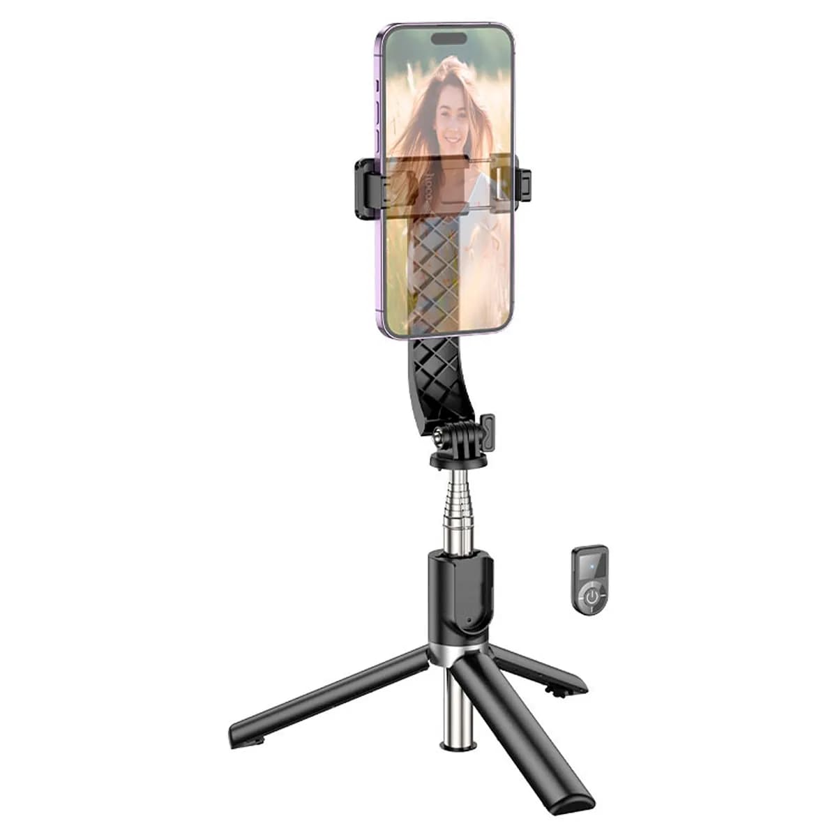 TRIPODE SELFIE STICK HOCO K20 PRIOR 98 CM CONTROL REMOTO NEGRO - 1
