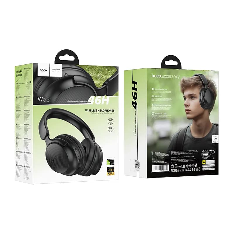 AUDIFONOS HOCO W53 OVER EAR BLUETOOTH INALAMBRICOS NEGRO - 4